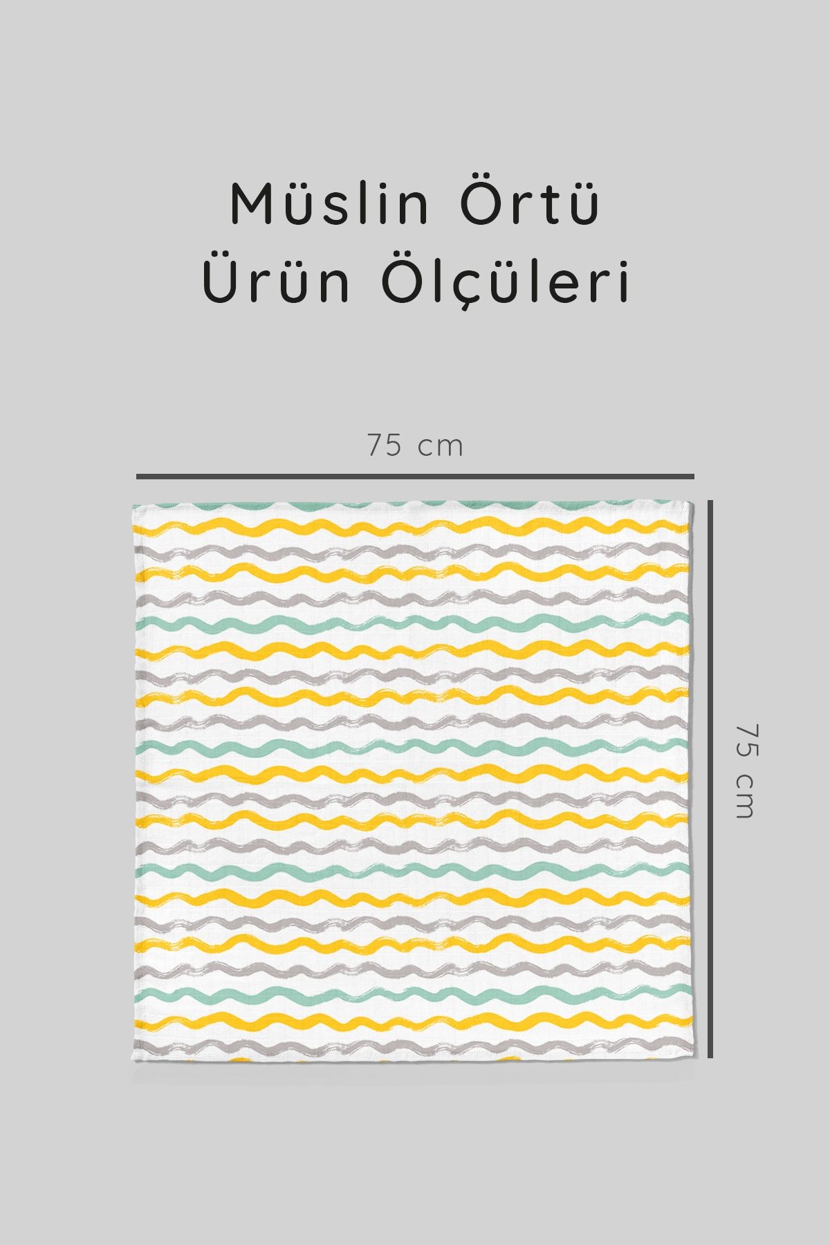 Unisex Renkli %100 Pamuk 6'lı Çok Amaçlı Müslin Bez, Örtü, Battaniye Seti - 75x75 cm Ztc100