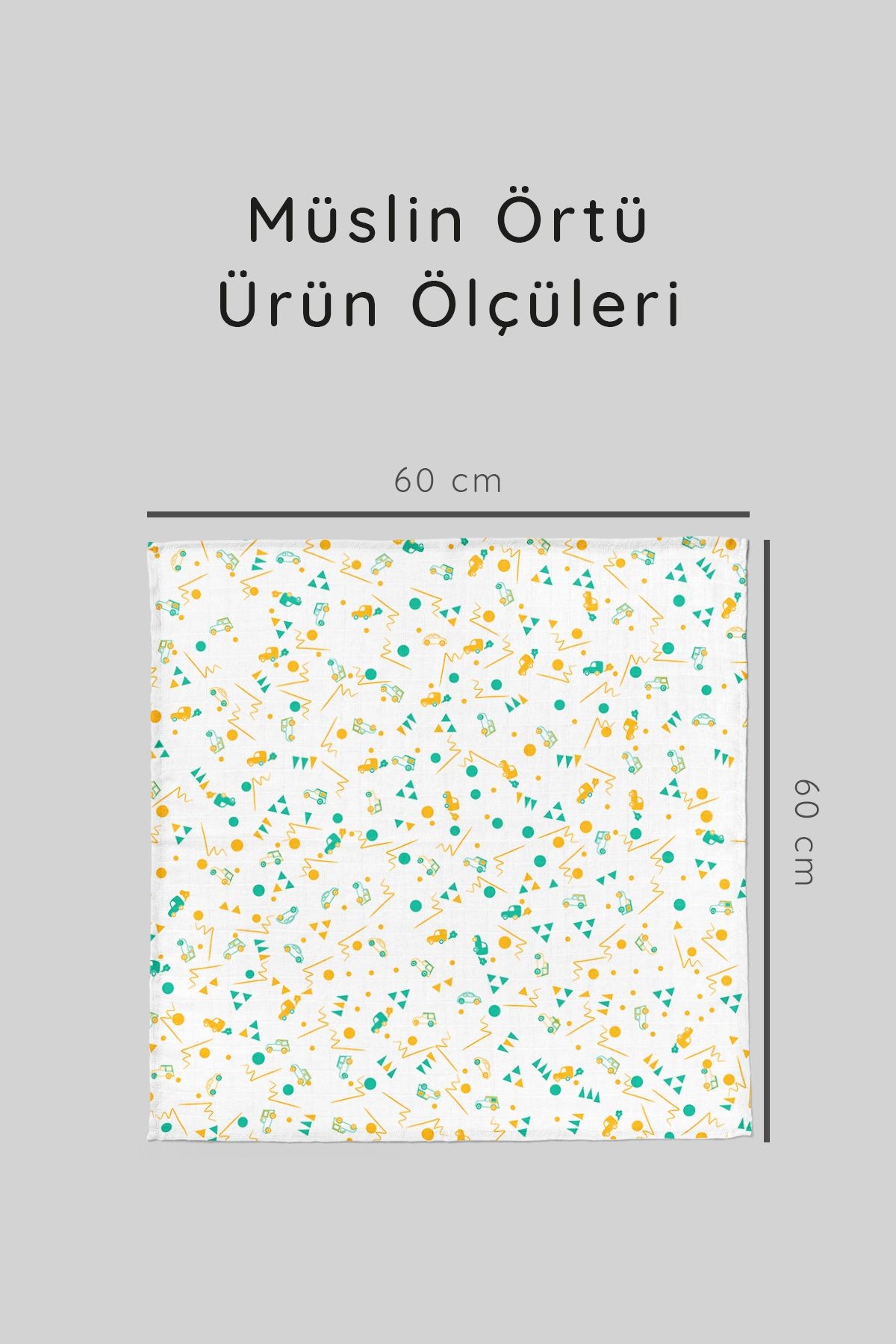 Çok Amaçlı Müslin Örtü - 60x60 Cm - Zt60x60