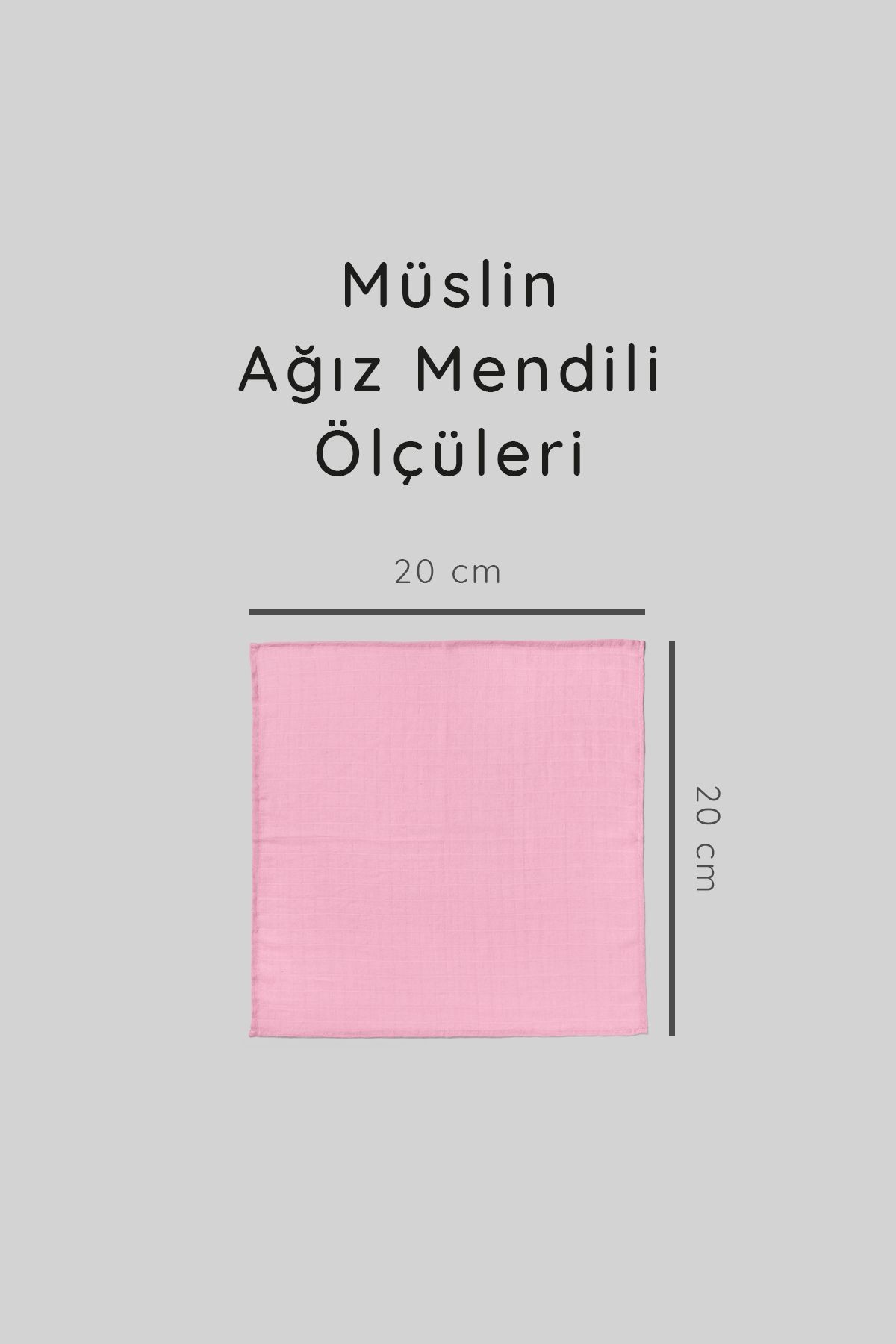 12'li Müslin Ağız Mendili, Ter Bezi Çift Kat Dikimli - Zt0011