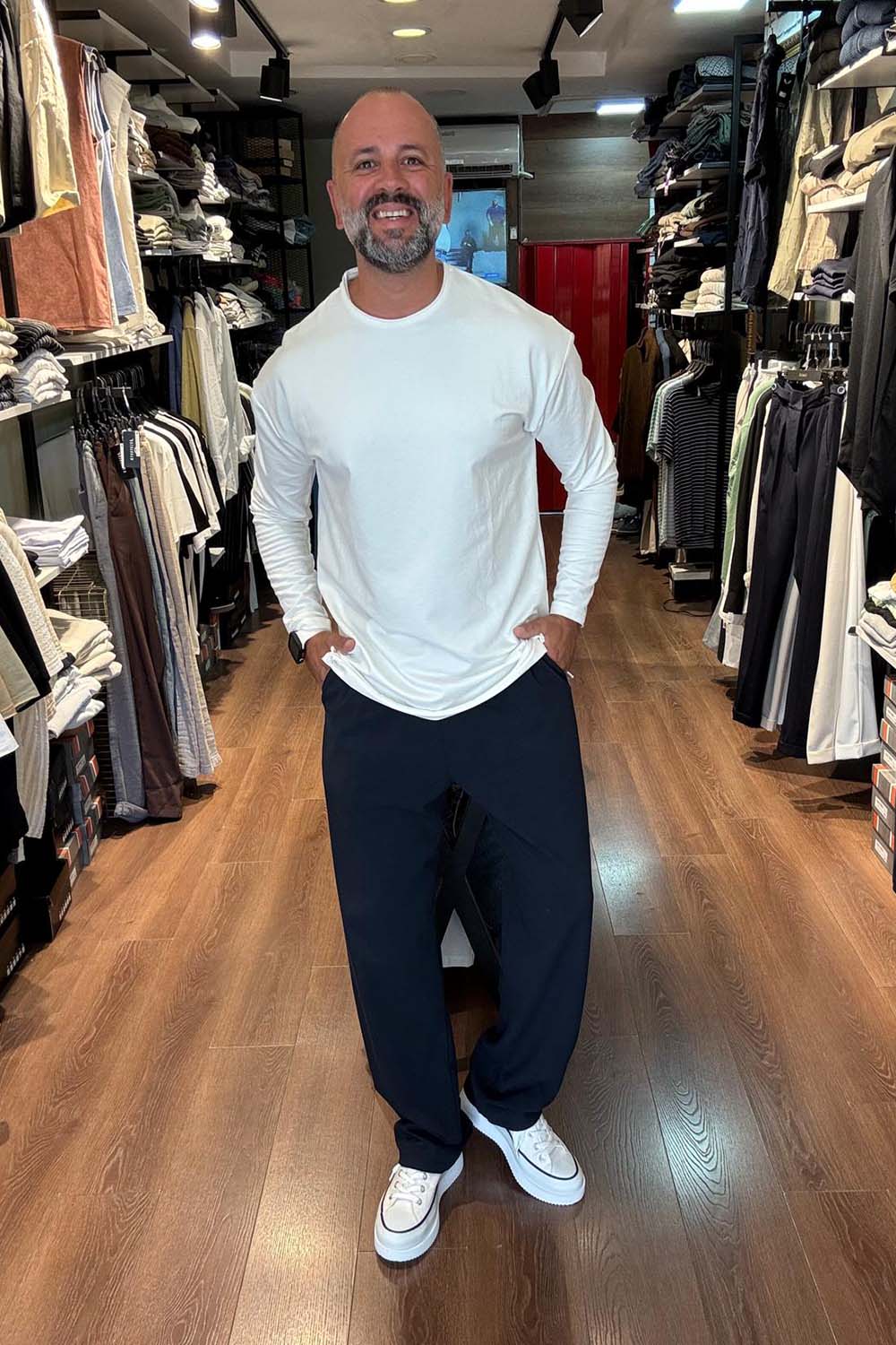 Erkek Over Size Pıs Yaka Yırtmaçlı  Sweat SWT595