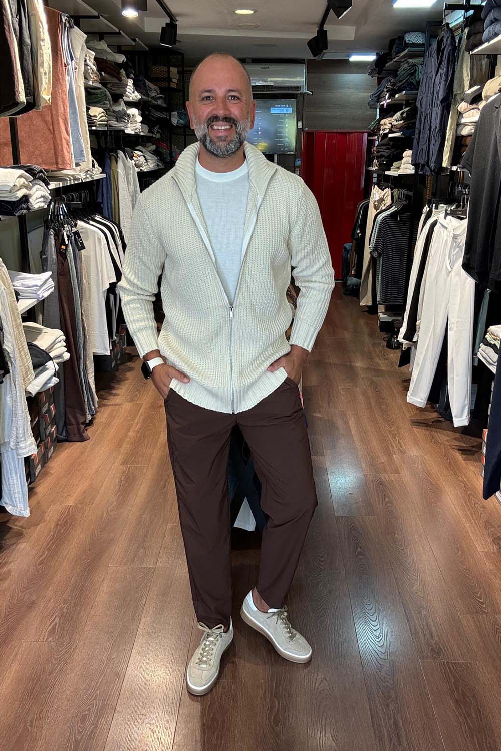 Erkek Dik Yaka Fermuarlı Hırka TRK2604