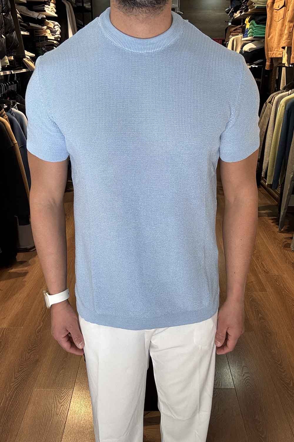 Mavi Sıfır Yaka Triko T-Shirt CDD3056M