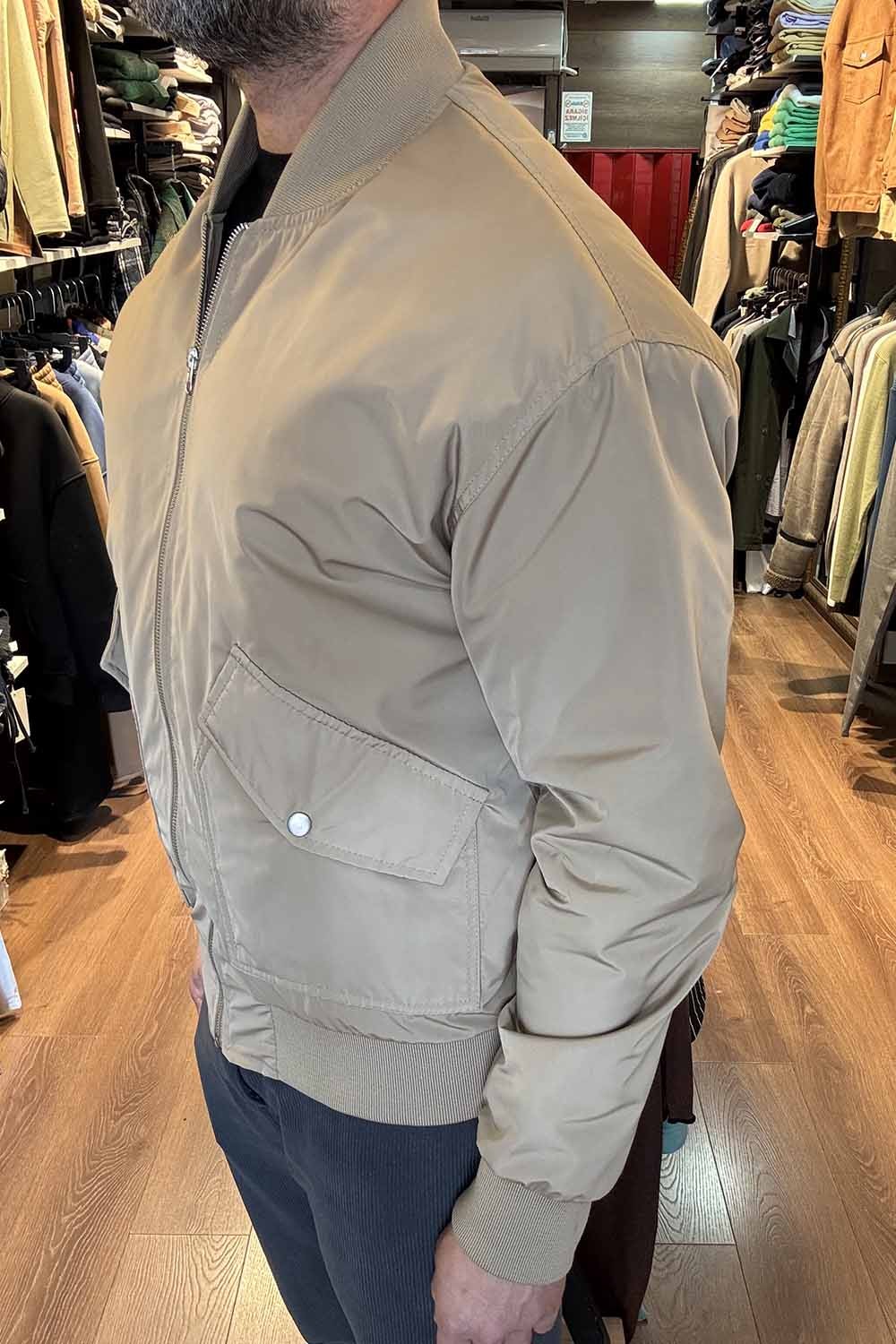 Bej Torba Cep Bomber Ceket PNC-CKT-BEJ