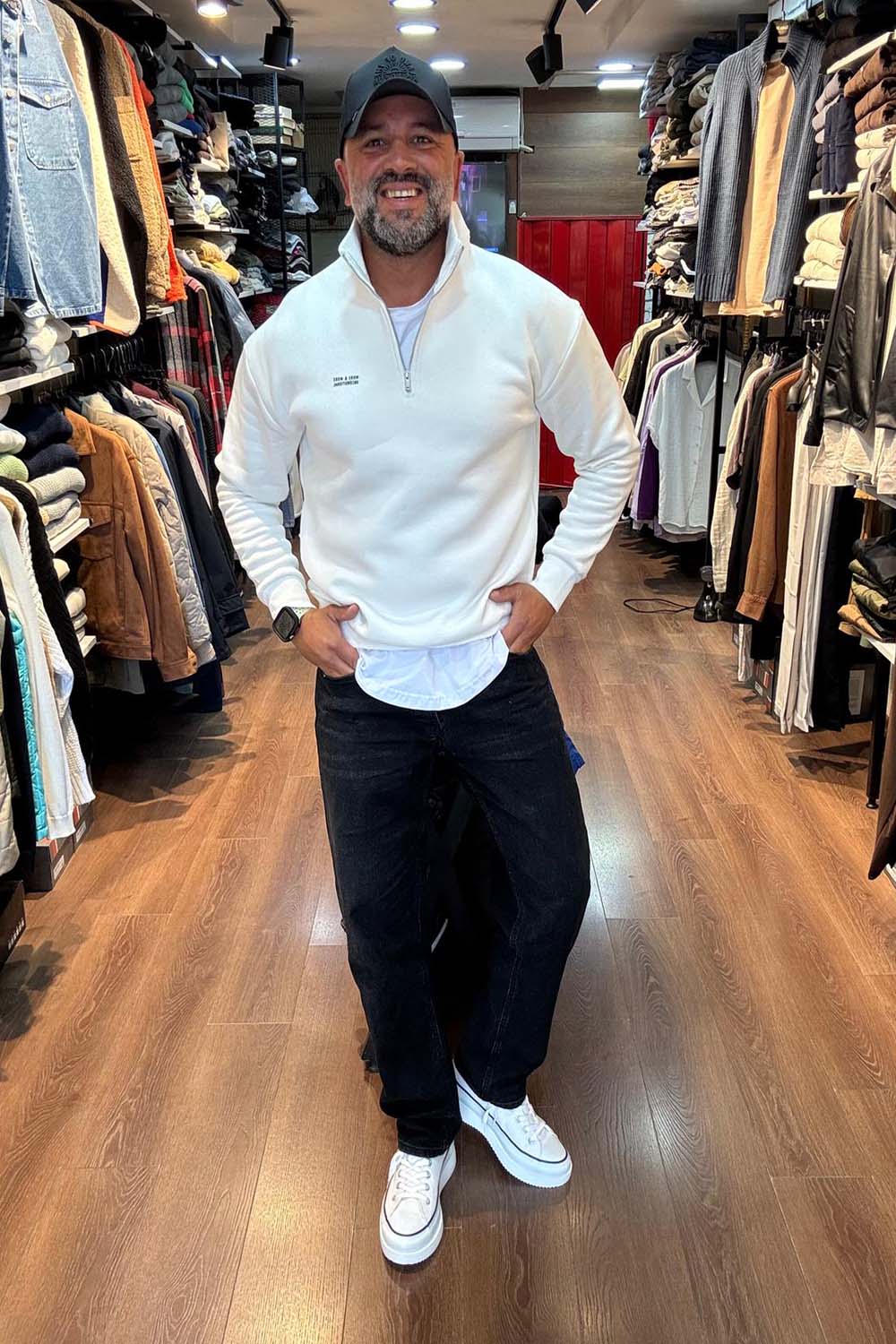 Erkek Dik Yaka Yarım Fermuarlı Sweat SWT2629