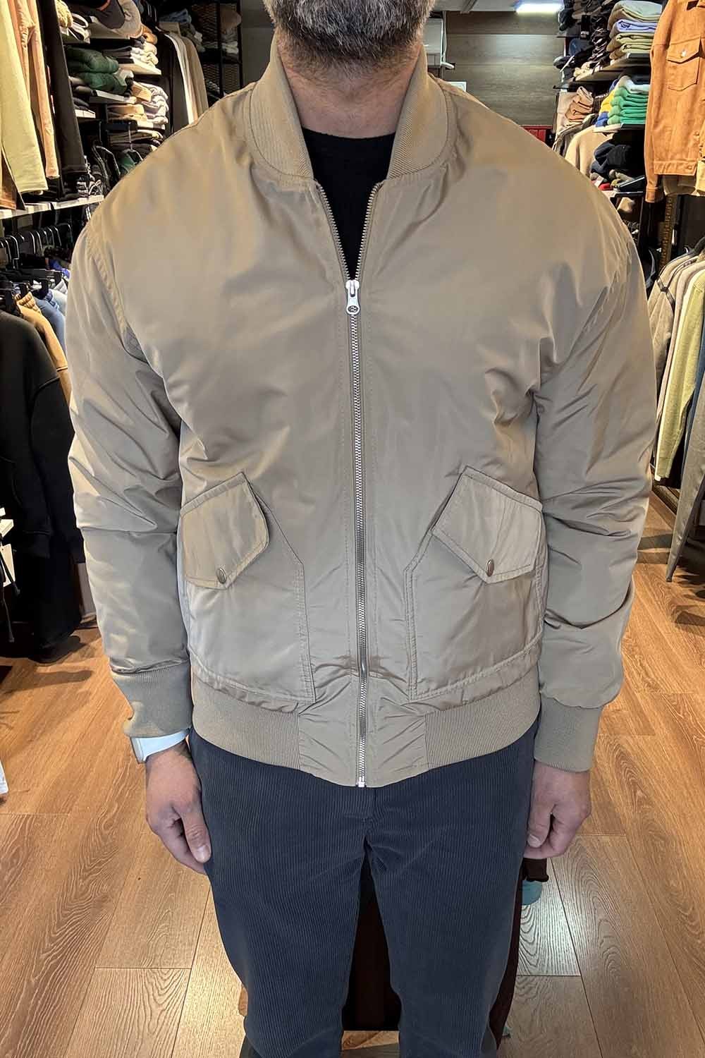 Bej Torba Cep Bomber Ceket PNC-CKT-BEJ