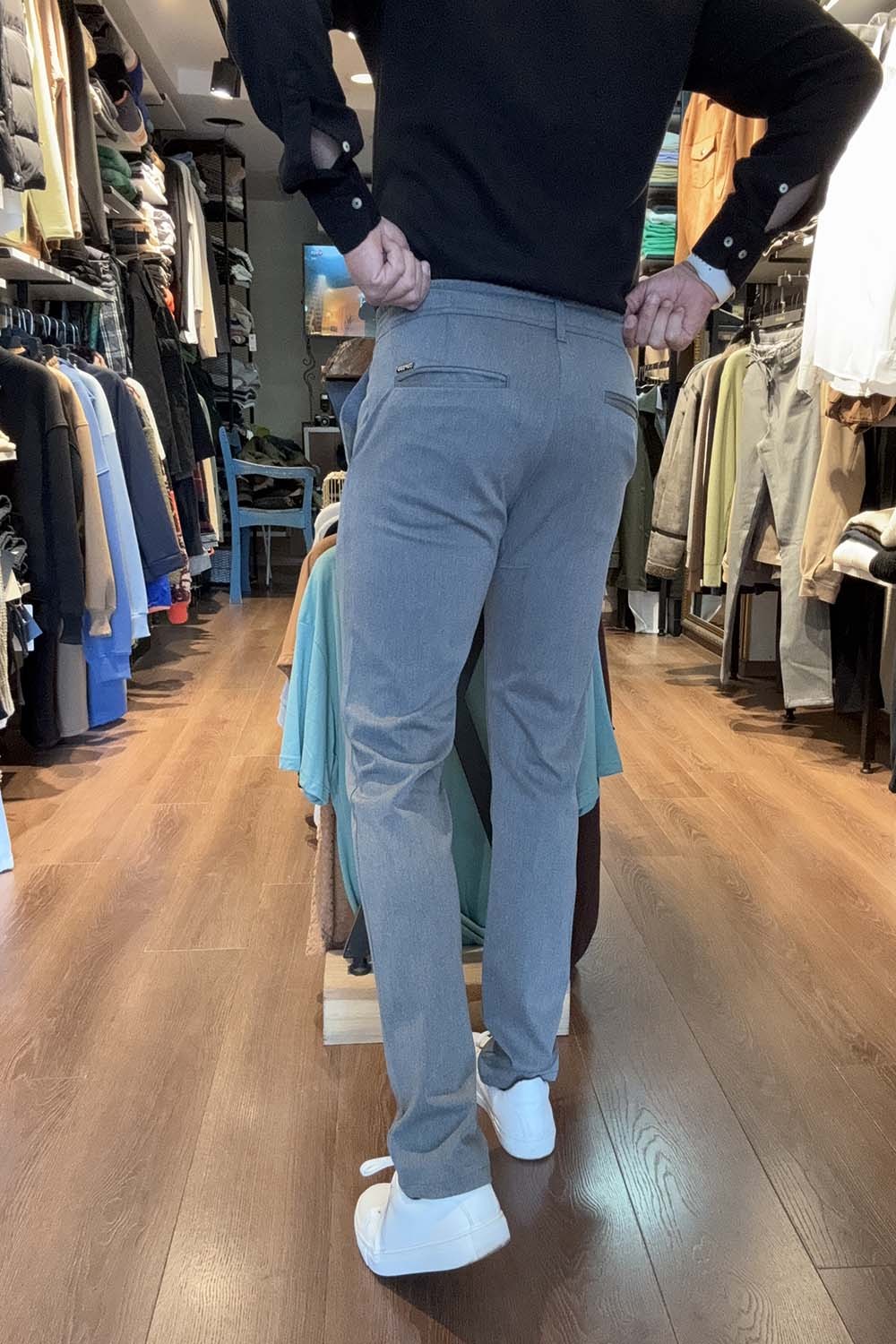 Gri Slim Fit Kışlık Jogger Kumaş Pantolon DJP-PNT-GRI