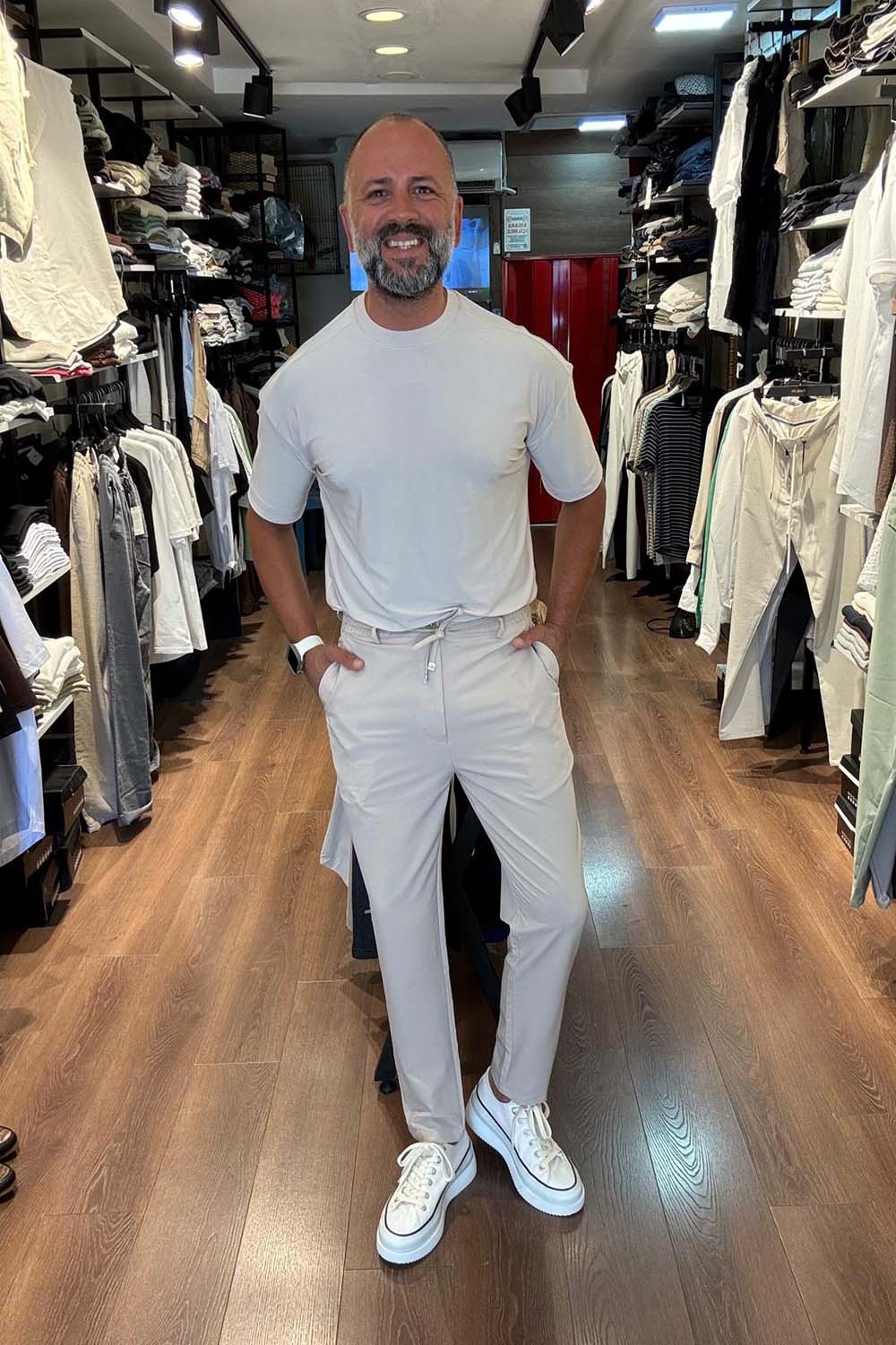 Erkek Bel Bağcıklı-Lastikli Paraşut Kumaş Jogger Pantolon J27