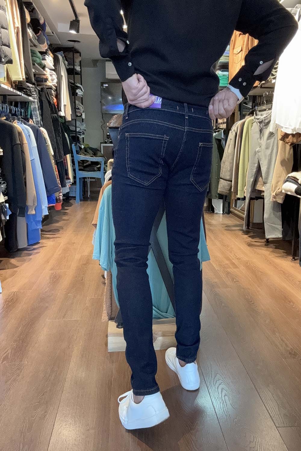 Lacivert Likralı Skinny Denim Pantolon DNT-PNT-LAC