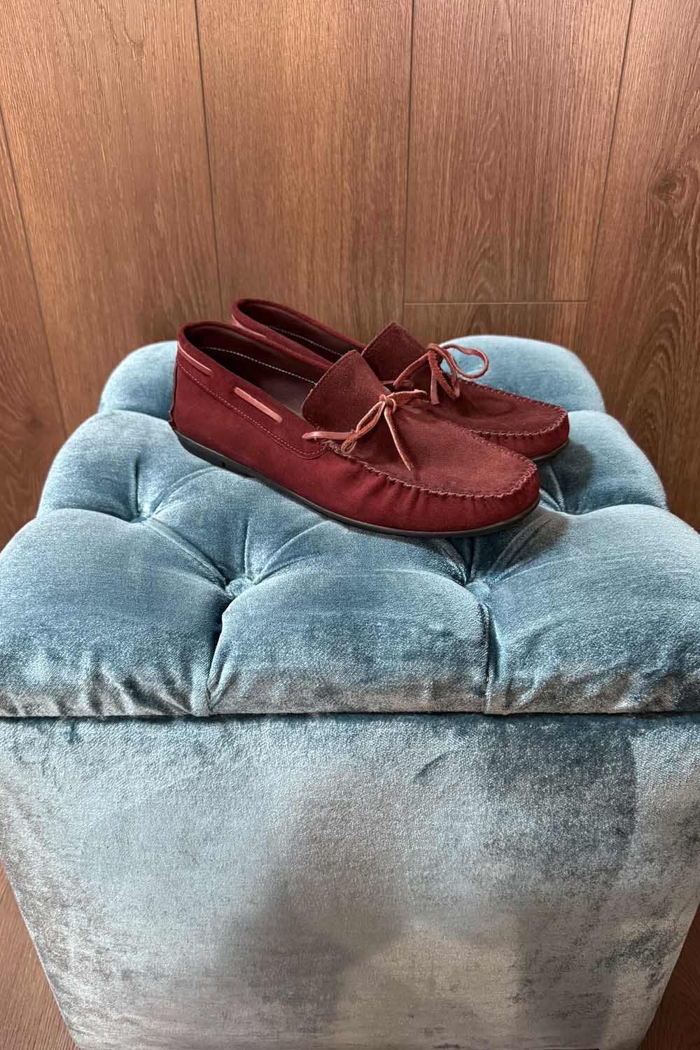 Erkek Bordo %100 Süet Deri Günlük Ayakkabı AYK103-BR