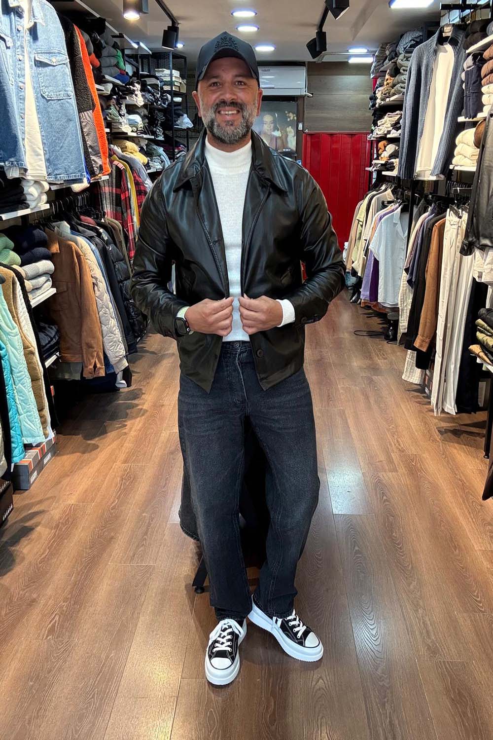 Erkek Slim Fit Deri Mont MNT1995