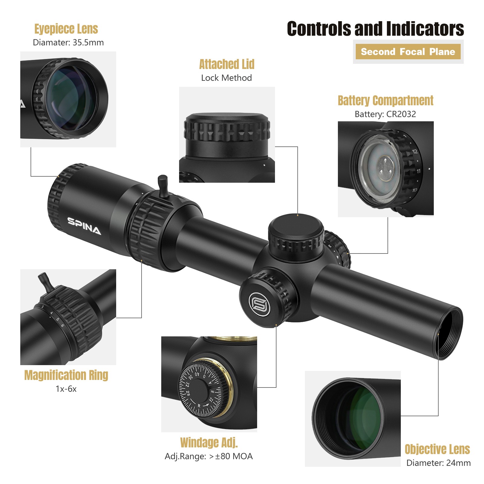 SPINA Novaforce 1-6X24 LVPO (SCFF-2325) Rifle Scope