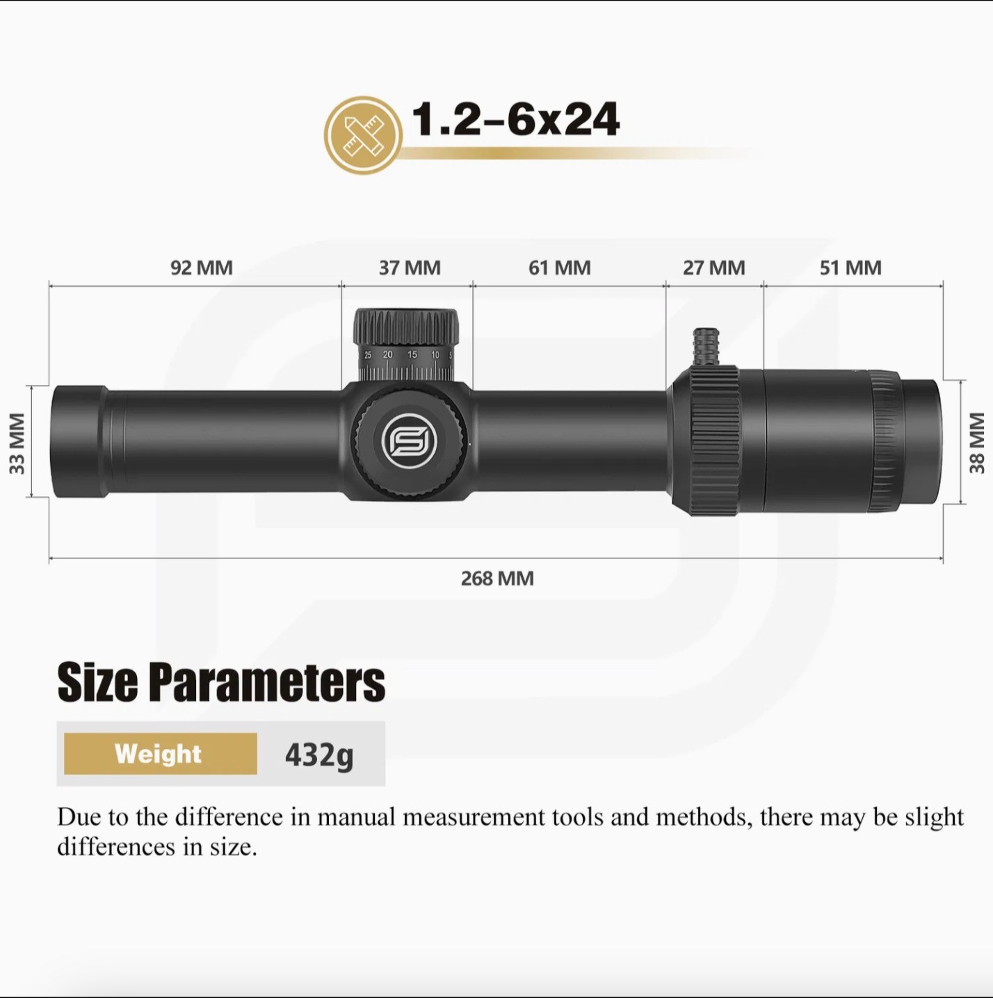 Spina Apexfin 1.2-6x24 FFP (SCOC-2307) Rifle Scope