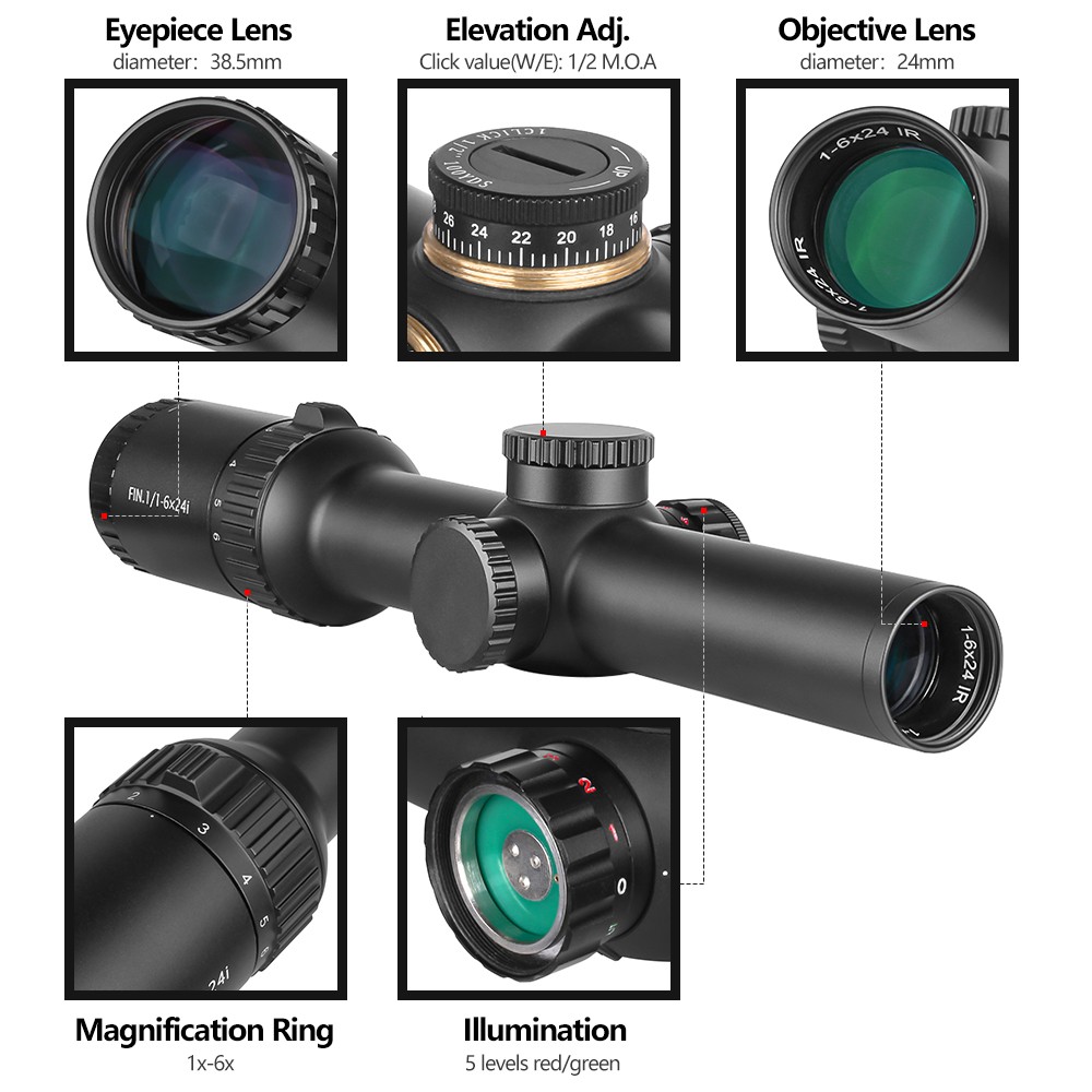 SPINA ApexFin 1-6X24 WA IR (SCOC-2316) Rifle Scope