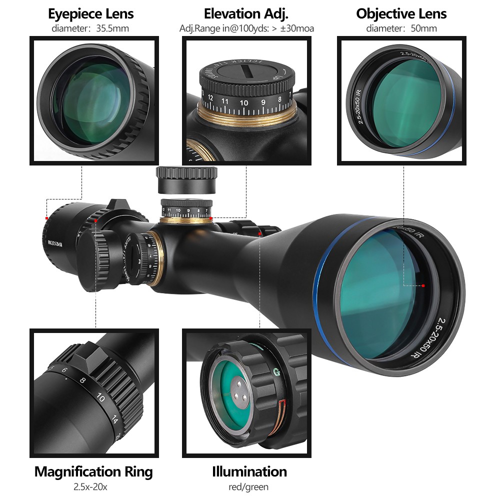 SPINA OPTICS Spina Apexfin 2.5-20x50 SFP (SCOL-2307) Rifle Scope