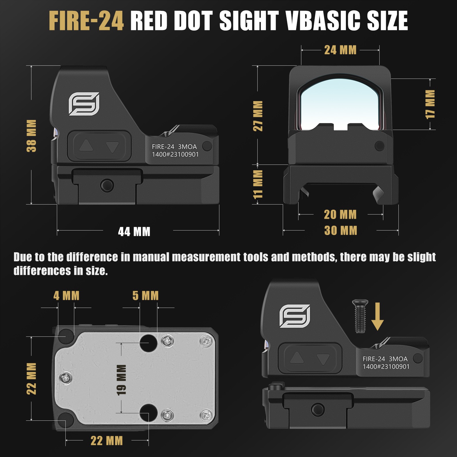 Spina FIRE 24 (RD087) Multi Reticle RMR Reddot