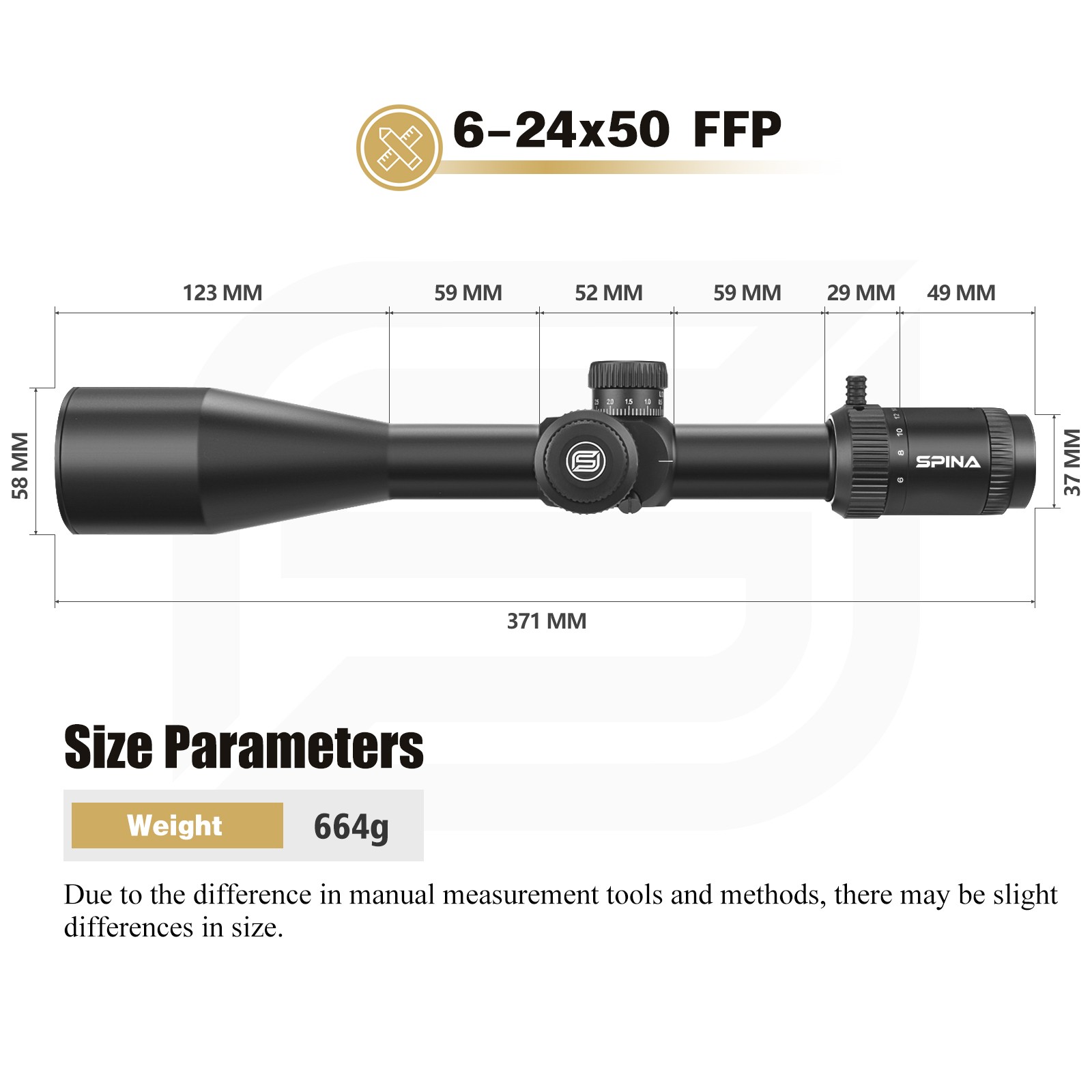 Spina Wolfchase 6-24x50 E FFP (SCFF-2306) Rifle Scope