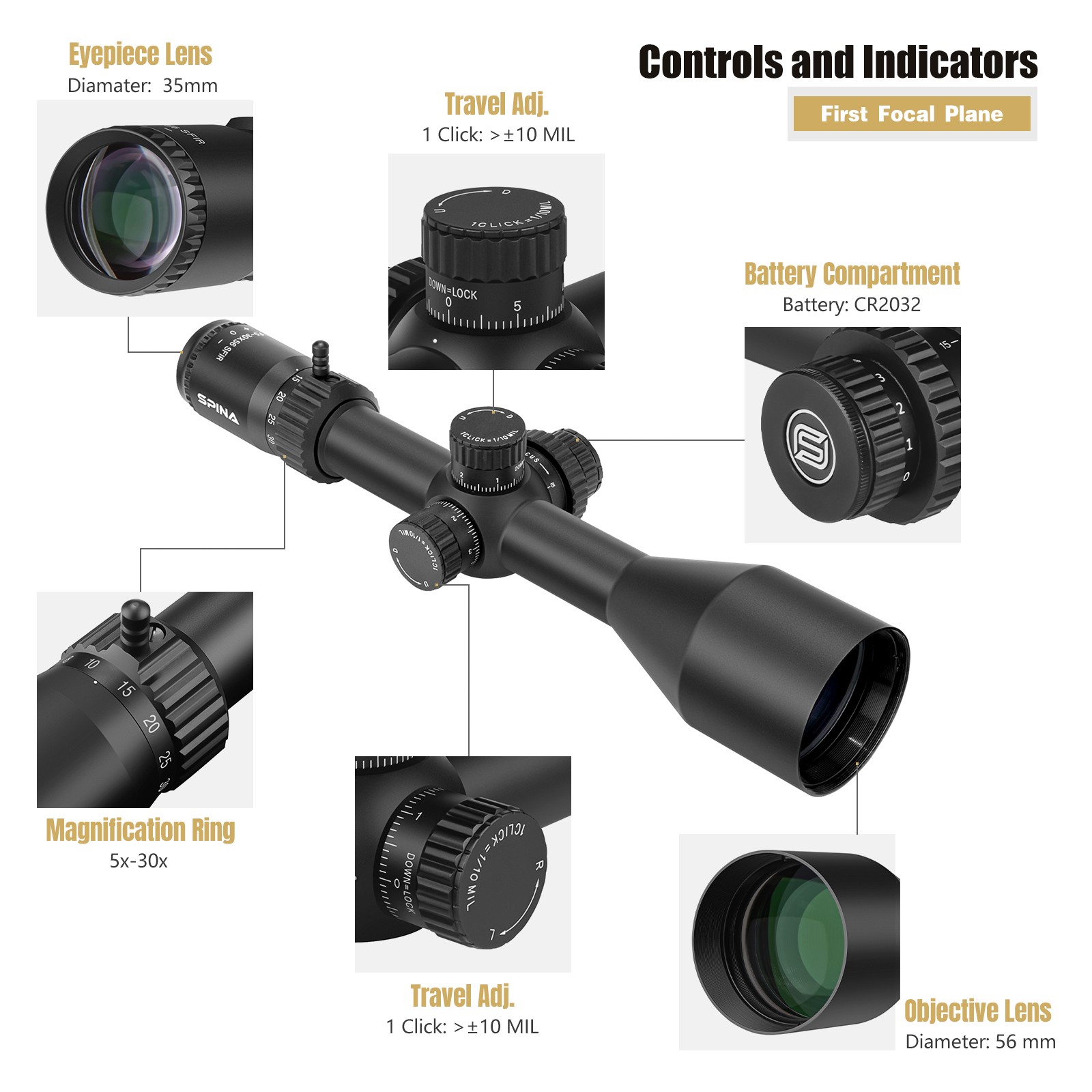 Spina Falconpoint 5-30x56 (SCFF-2326) Rifle Scope