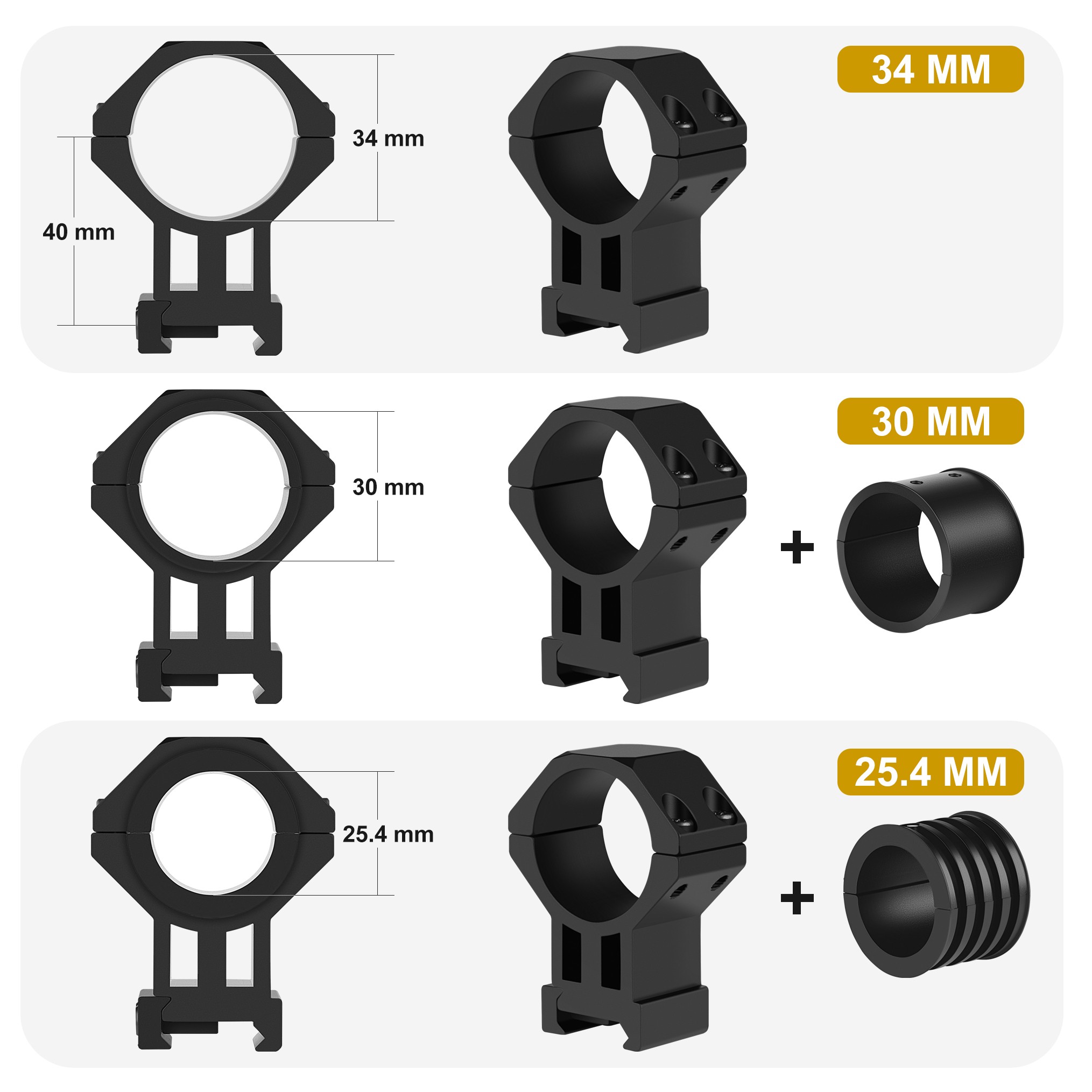 Çoklu Dürbün Bağlantı Aparatı 25.4MM/30MM/34MM