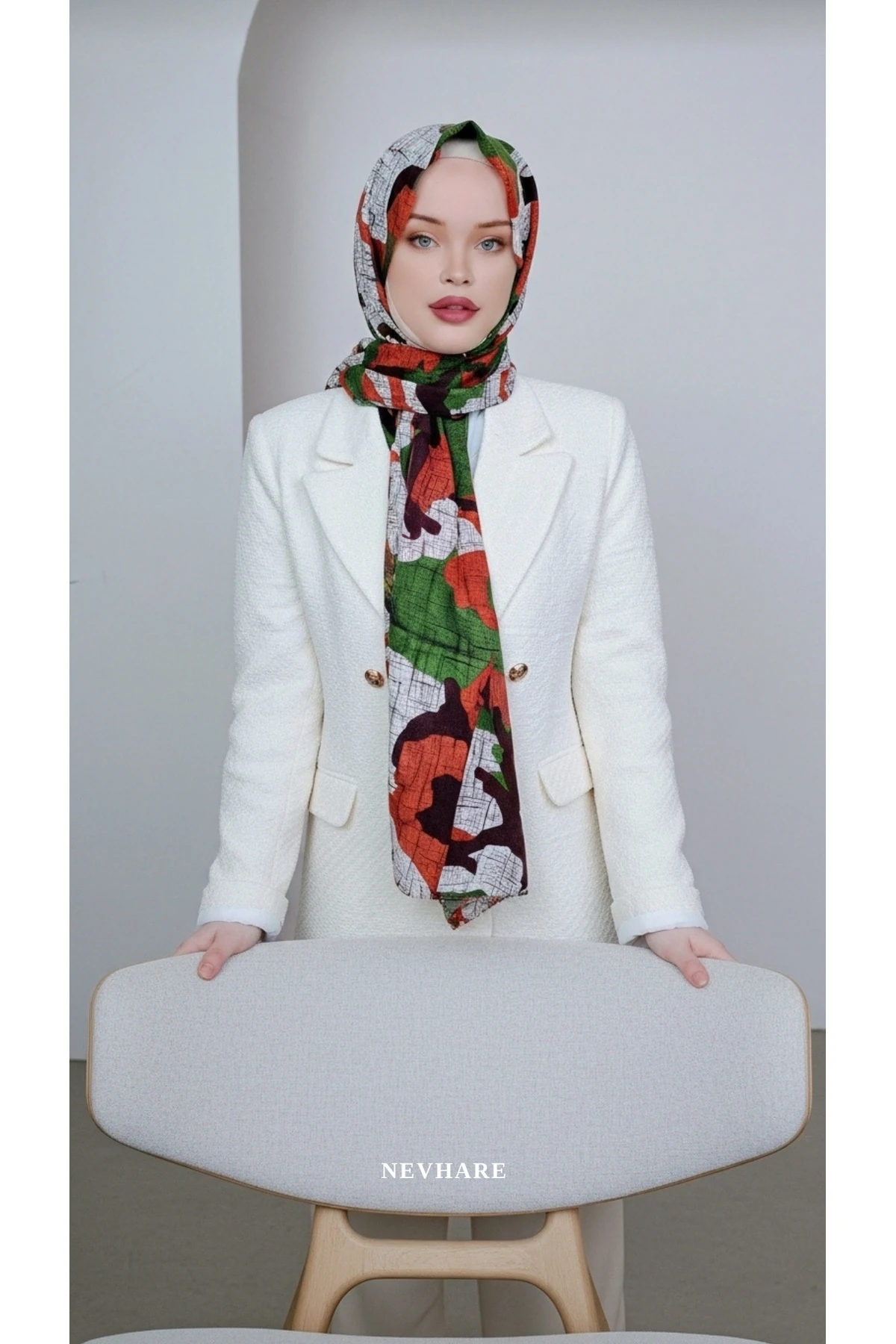 Desenli Çok Renk  Şal