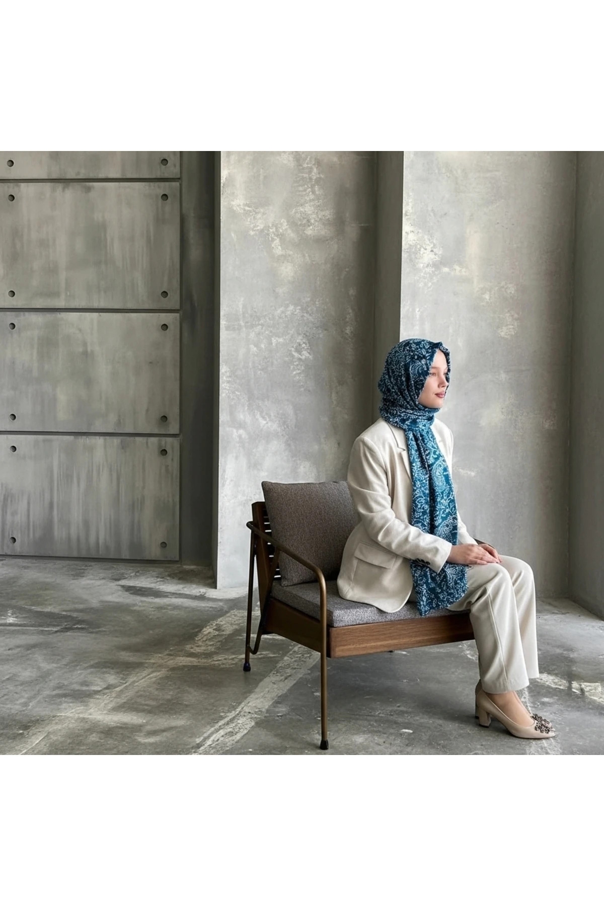 Dal Desenli Yeşil Şal