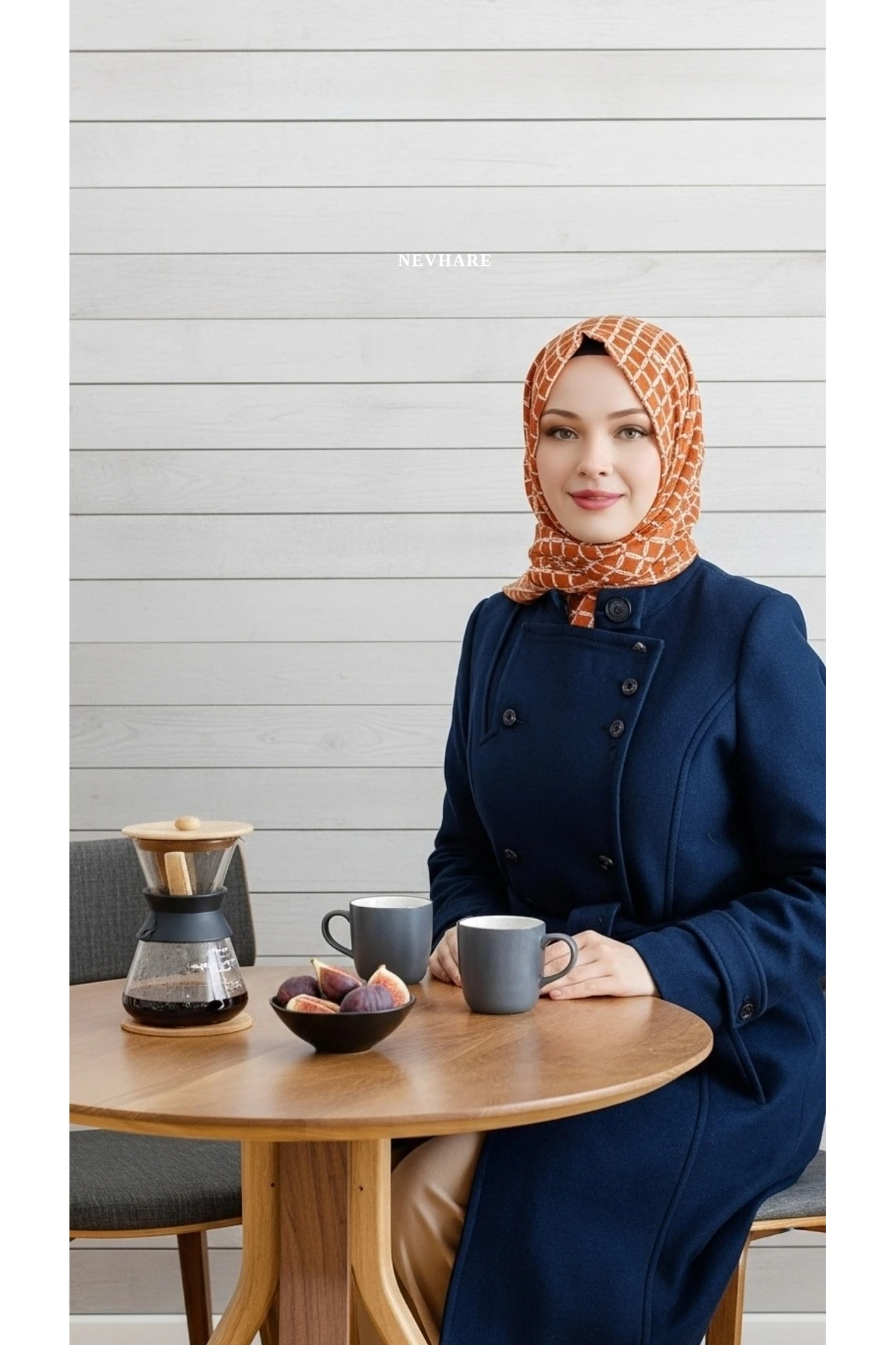 Kare Desenli  Kiremit Şal