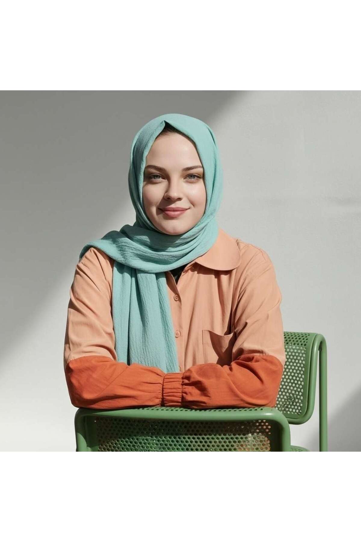 Su Yeşili  Düz Şal