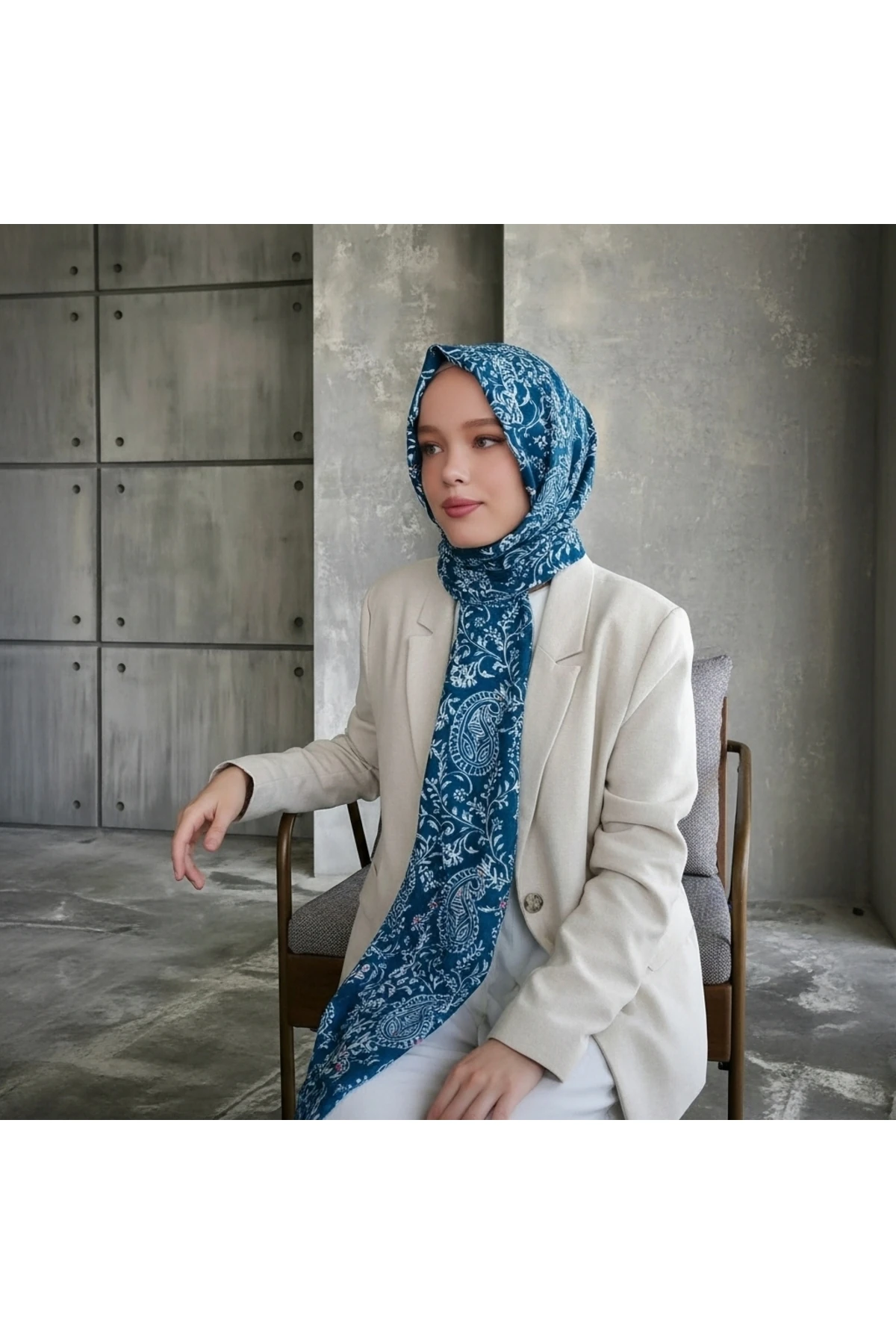 Dal Desenli Yeşil Şal