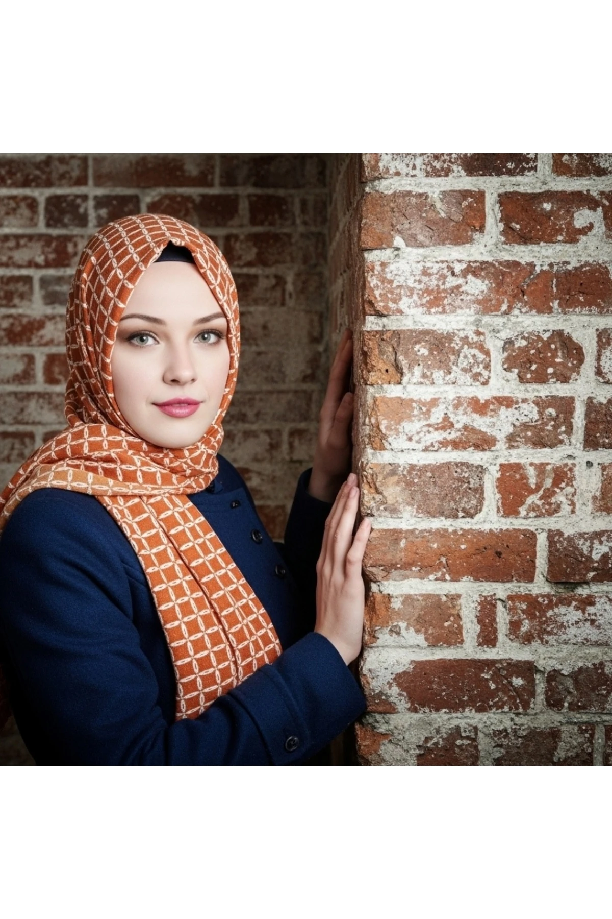 Kare Desenli  Kiremit Şal