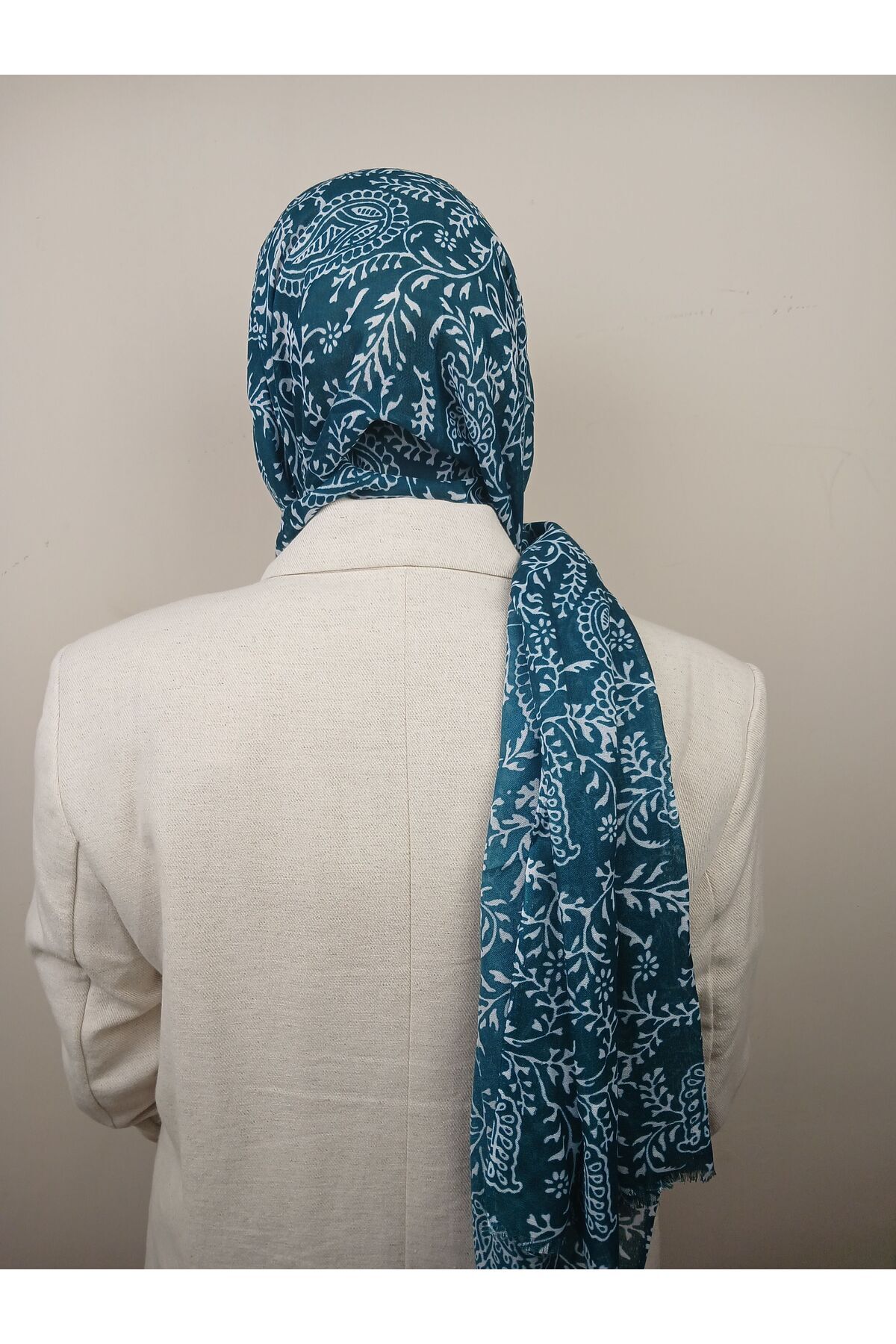 Dal Desenli Yeşil Şal