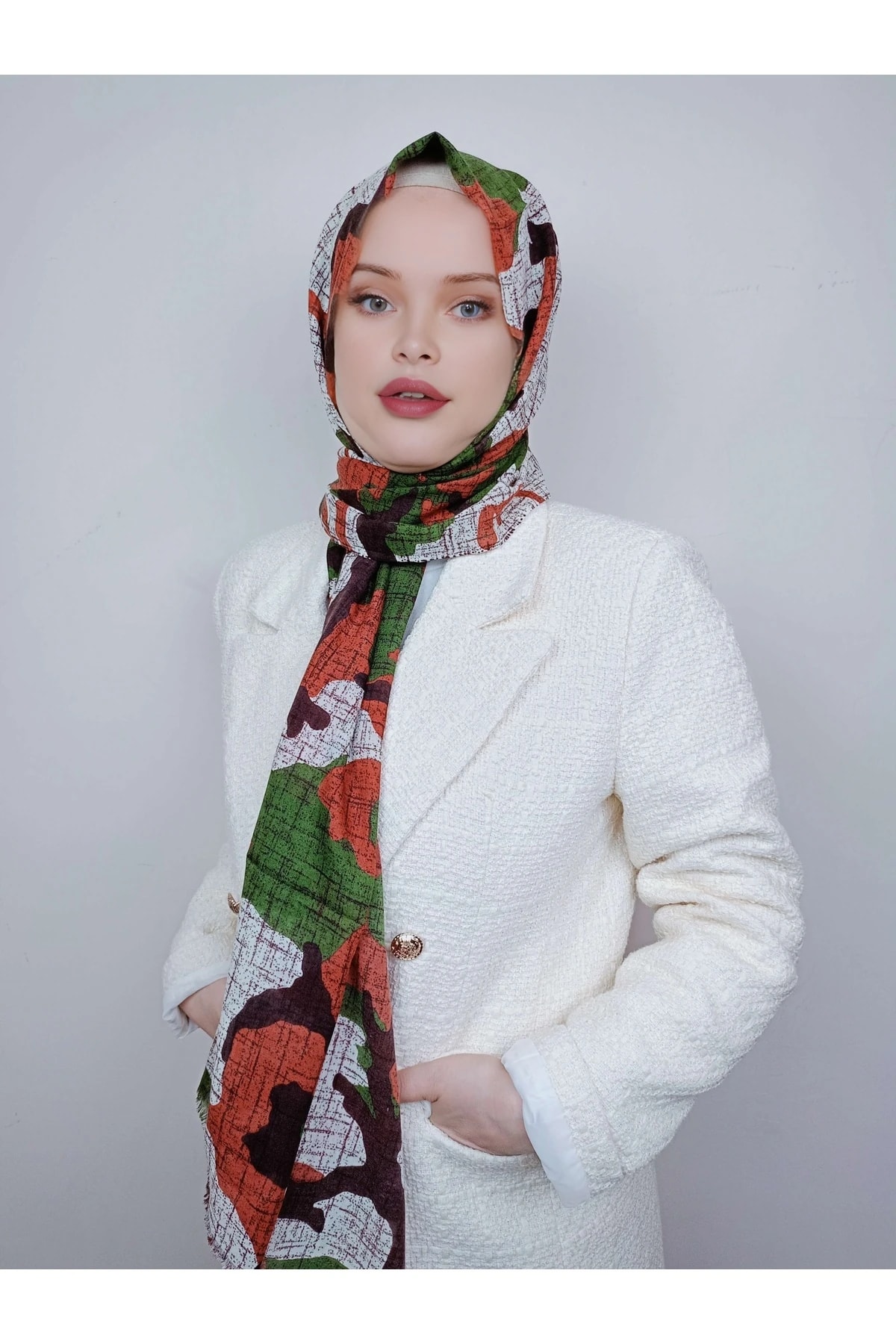 Desenli Çok Renk  Şal