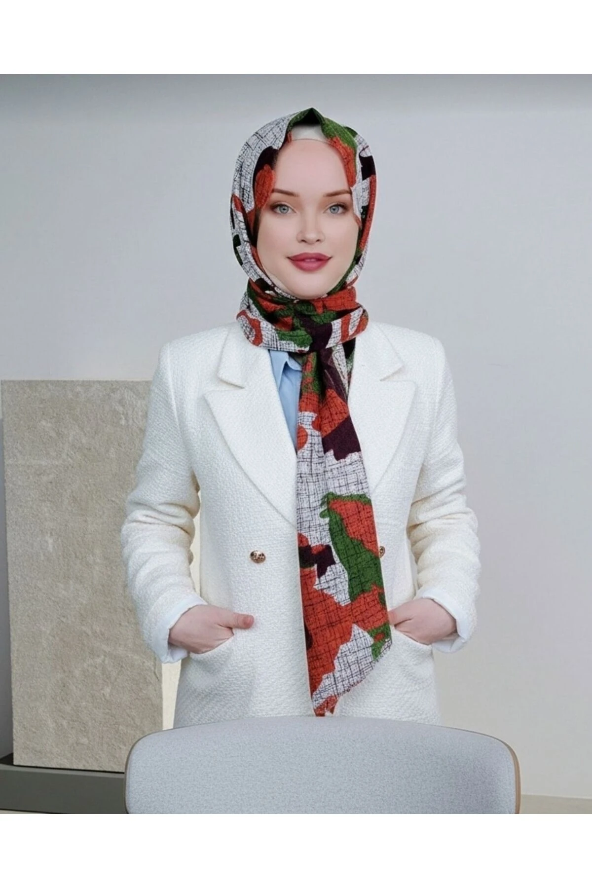 Desenli Çok Renk  Şal