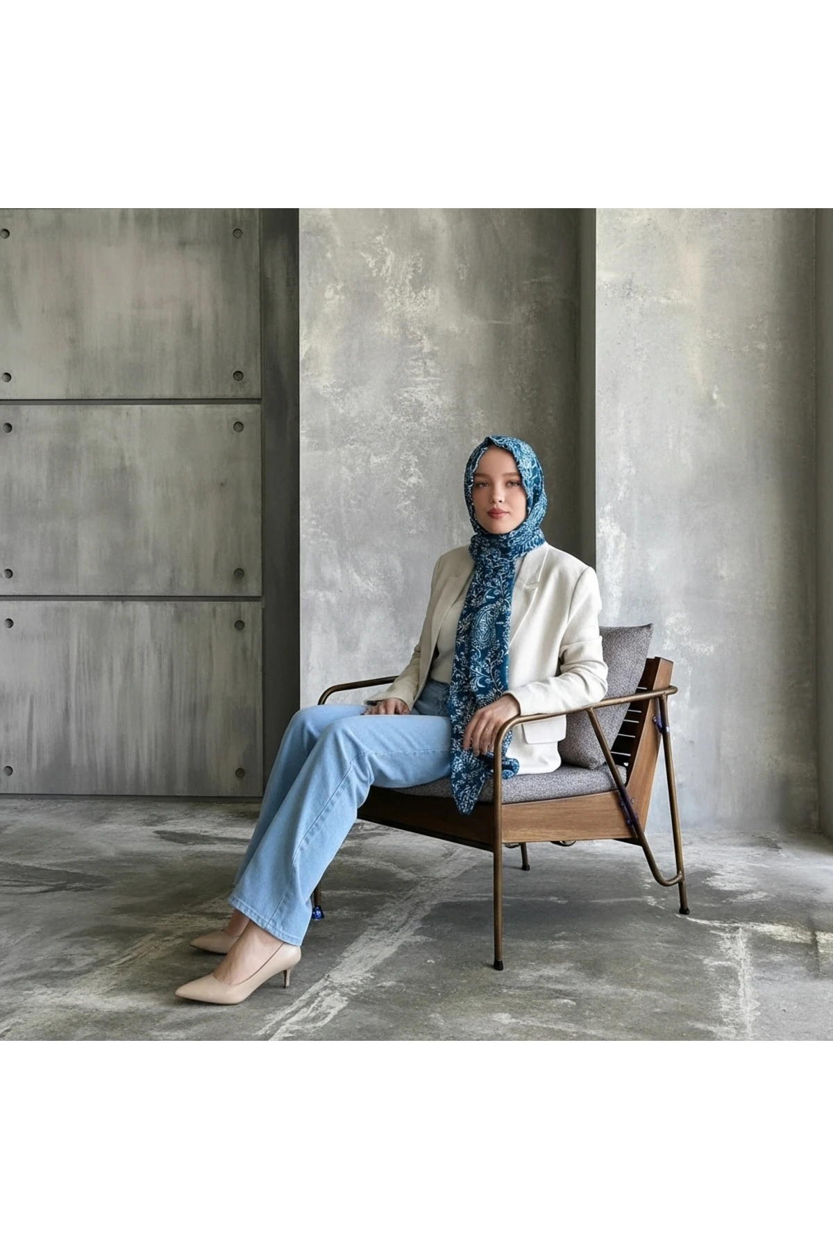 Dal Desenli Yeşil Şal