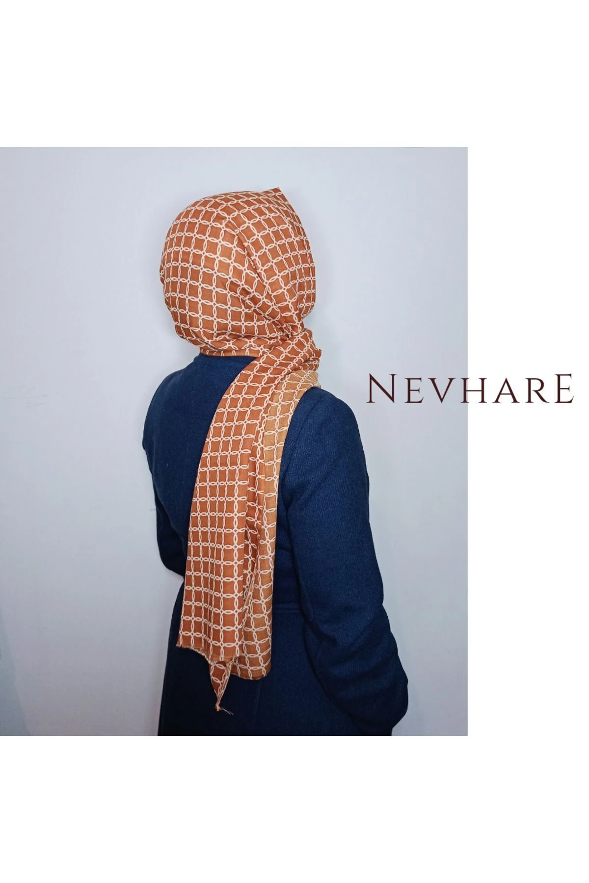Kare Desenli  Kiremit Şal