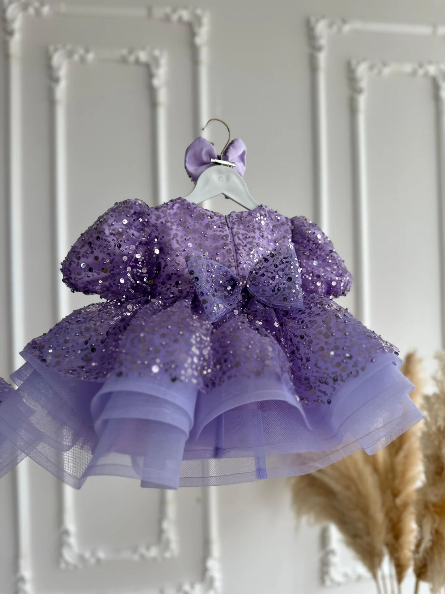 Menekşe Perisi Karpuz Kol Elbise Lila