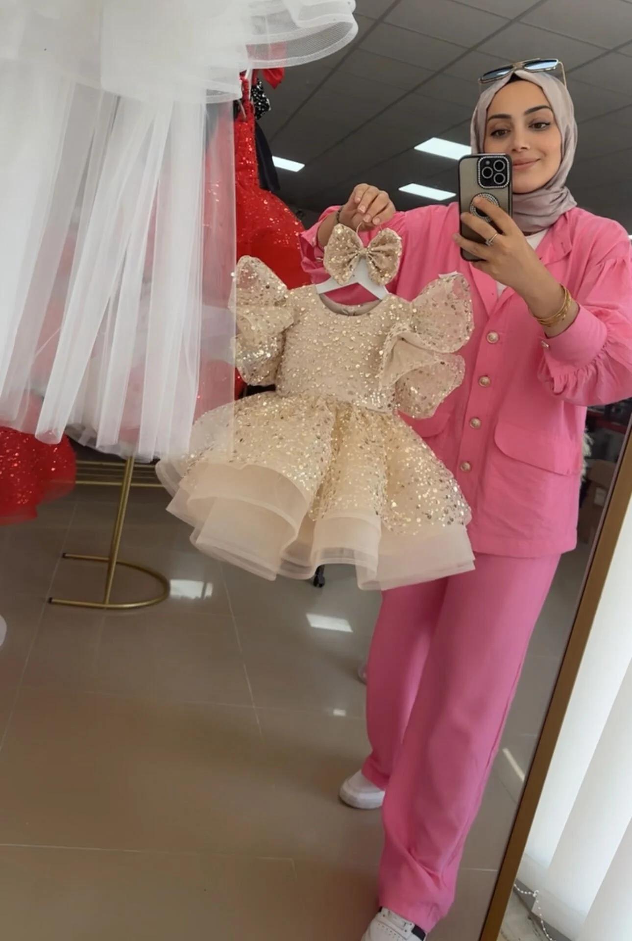 Bej Rengi,Çift Kollu Düğün,Nişan,Özel Gün Taşlı Pullu Abiye