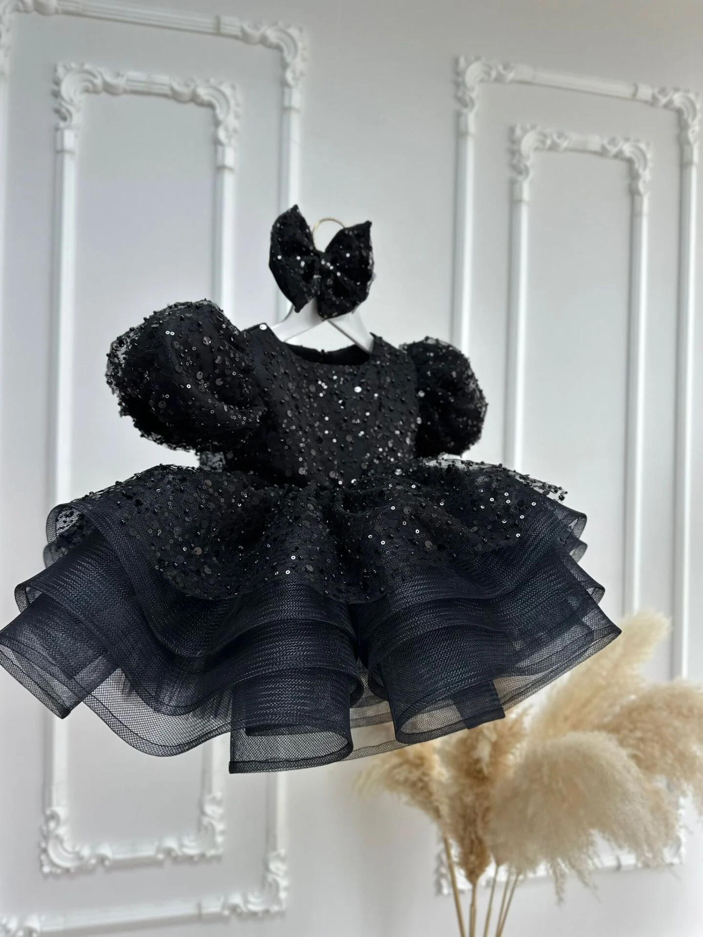 Siyah İnci Abiye Elbise