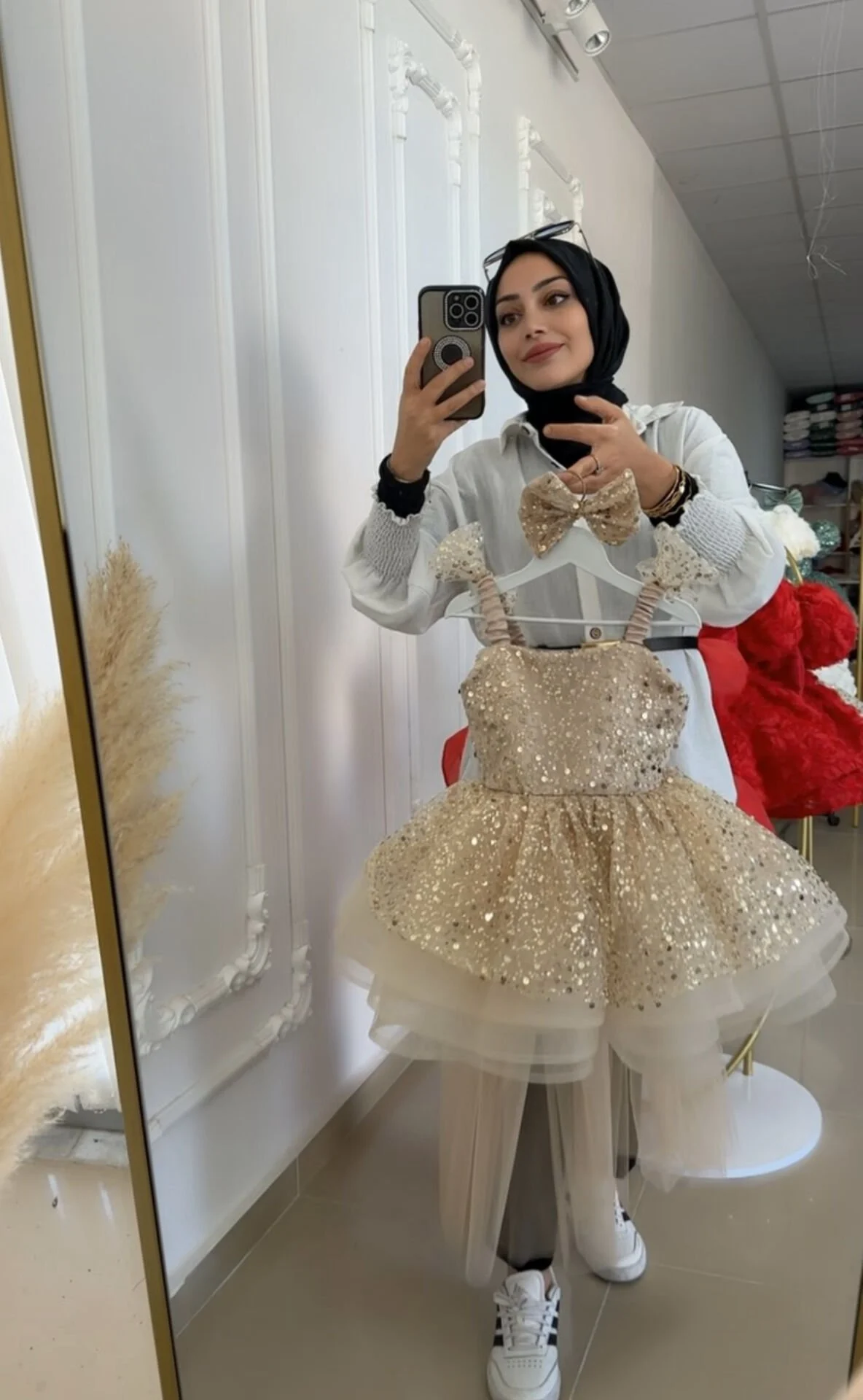 Bej Rengi Taşlı Düğün,Nişan,Doğum Günü Çocuk,Bebek Abiyesi