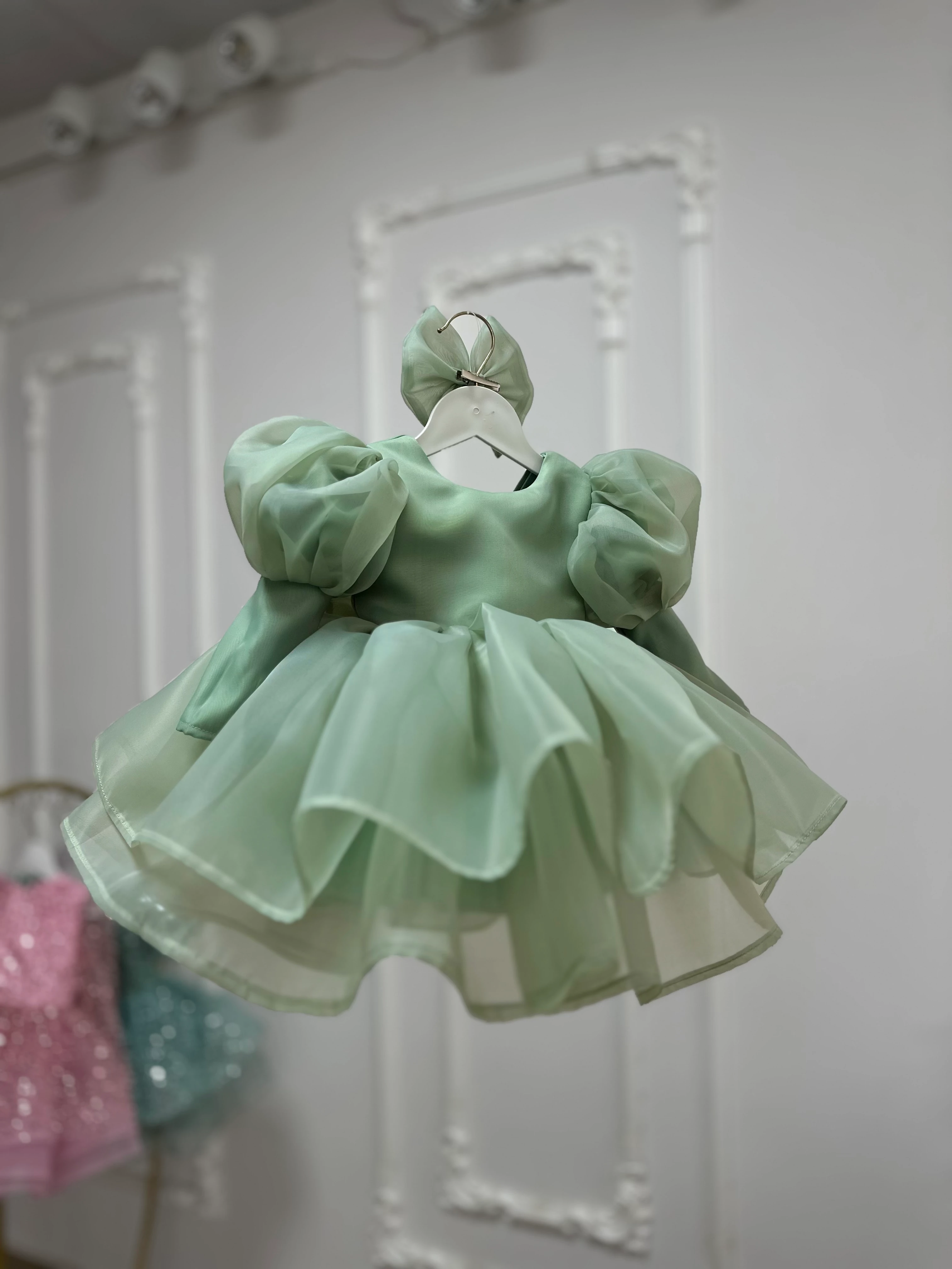 Su Yeşili kışlık Zarif Parti,Düğün Çocuk Abiyesi