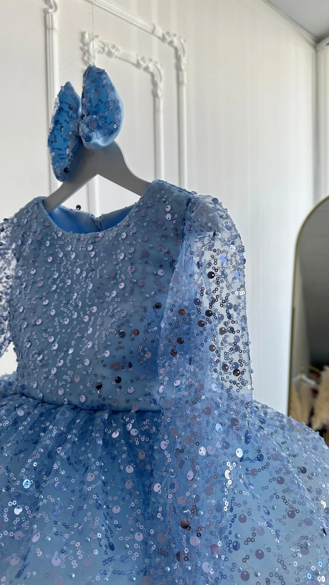 Bebe Mavisi Elbise,Çocuk Abiye (Elsa için Tercih Edilen)