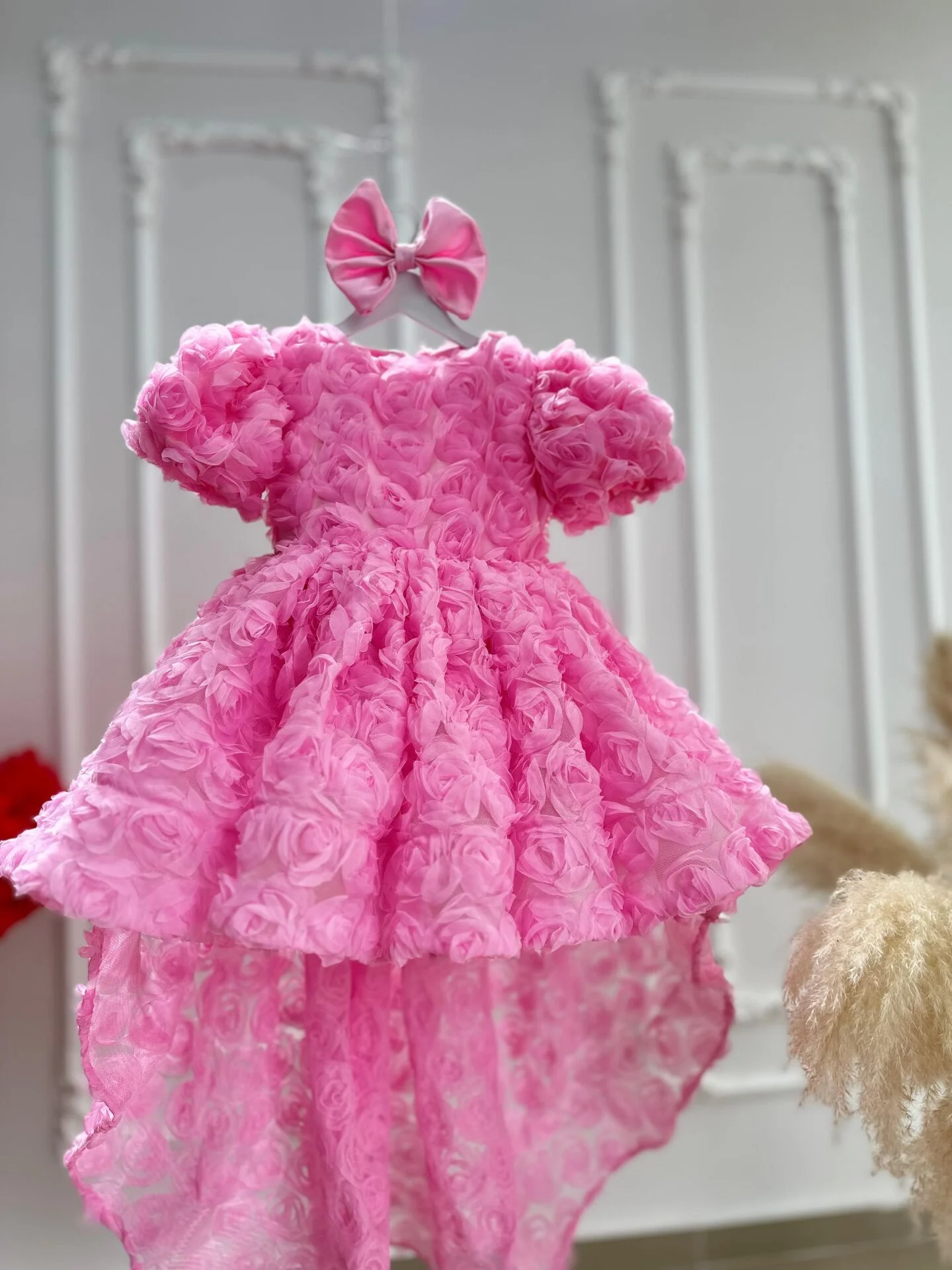 Gül Masalı Kuyruklu Abiye Pembe