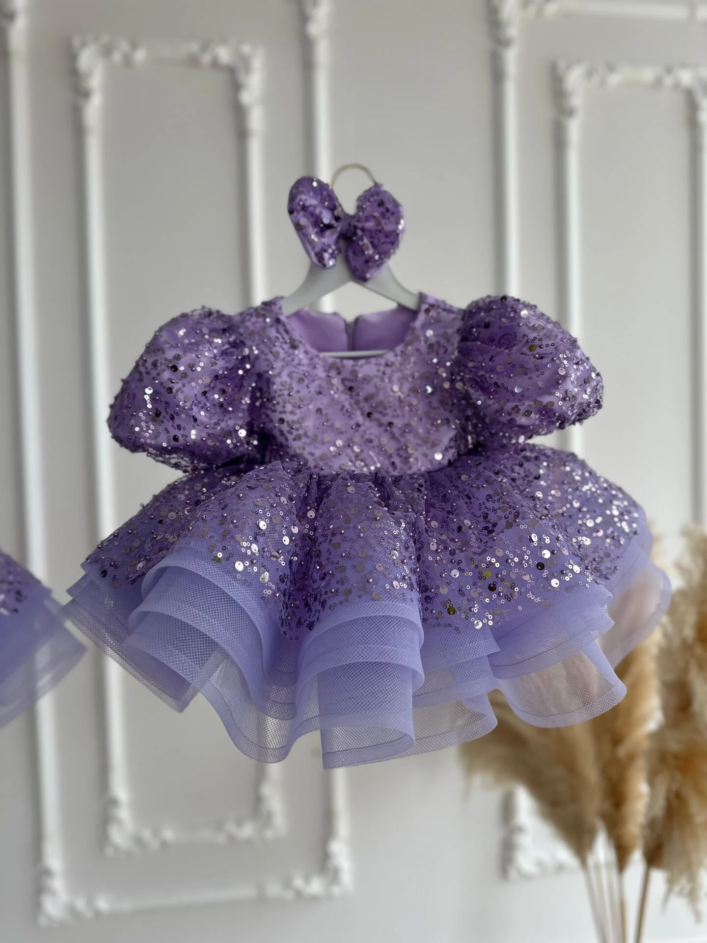 Menekşe Perisi Karpuz Kol Elbise Lila