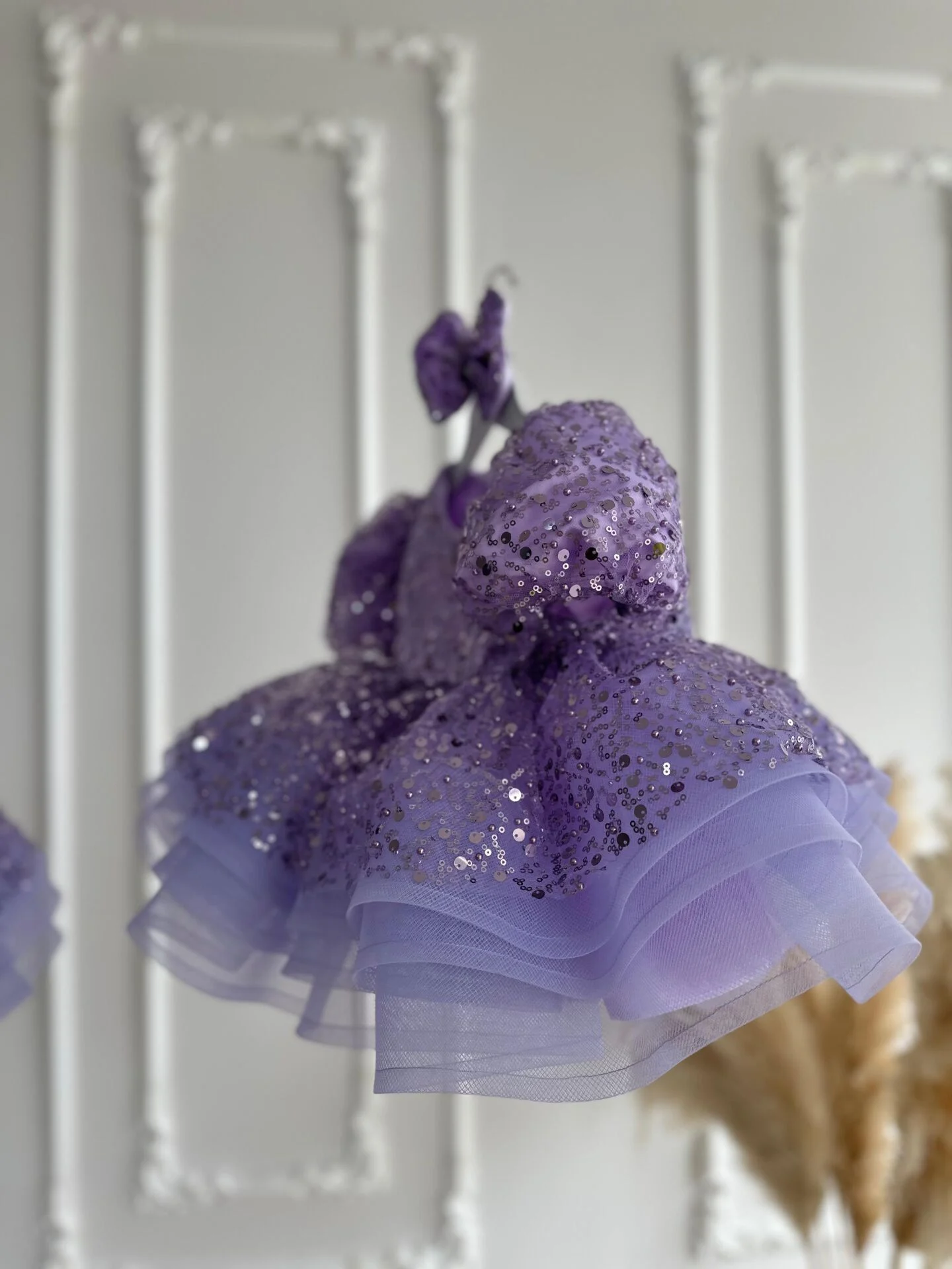 Menekşe Perisi Karpuz Kol Elbise Lila