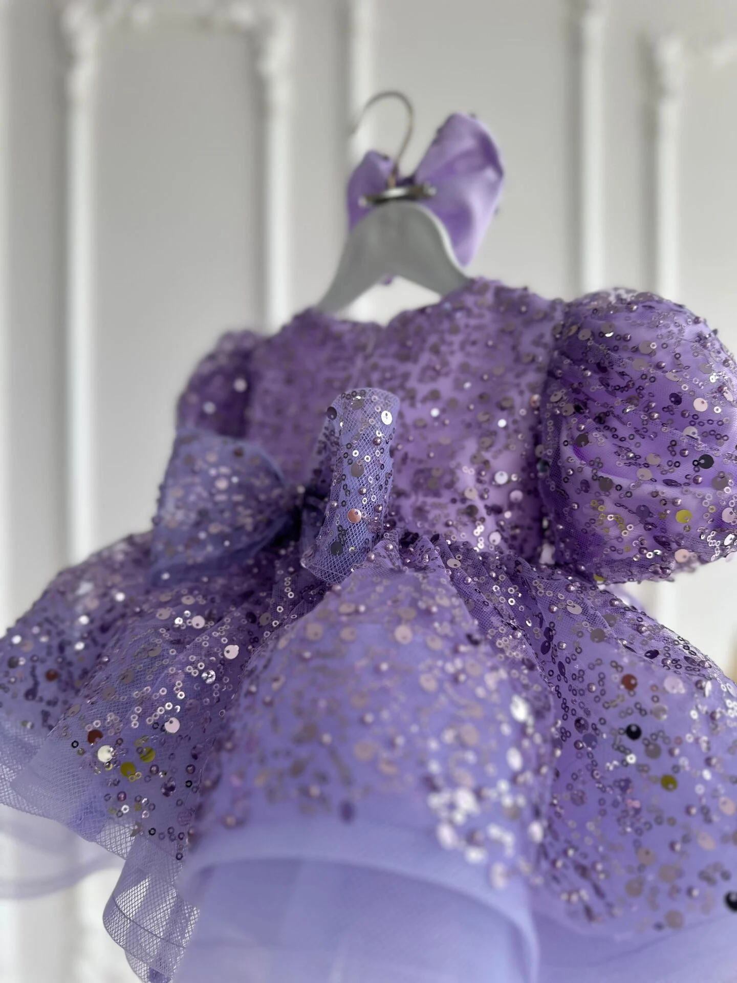 Menekşe Perisi Karpuz Kol Elbise Lila