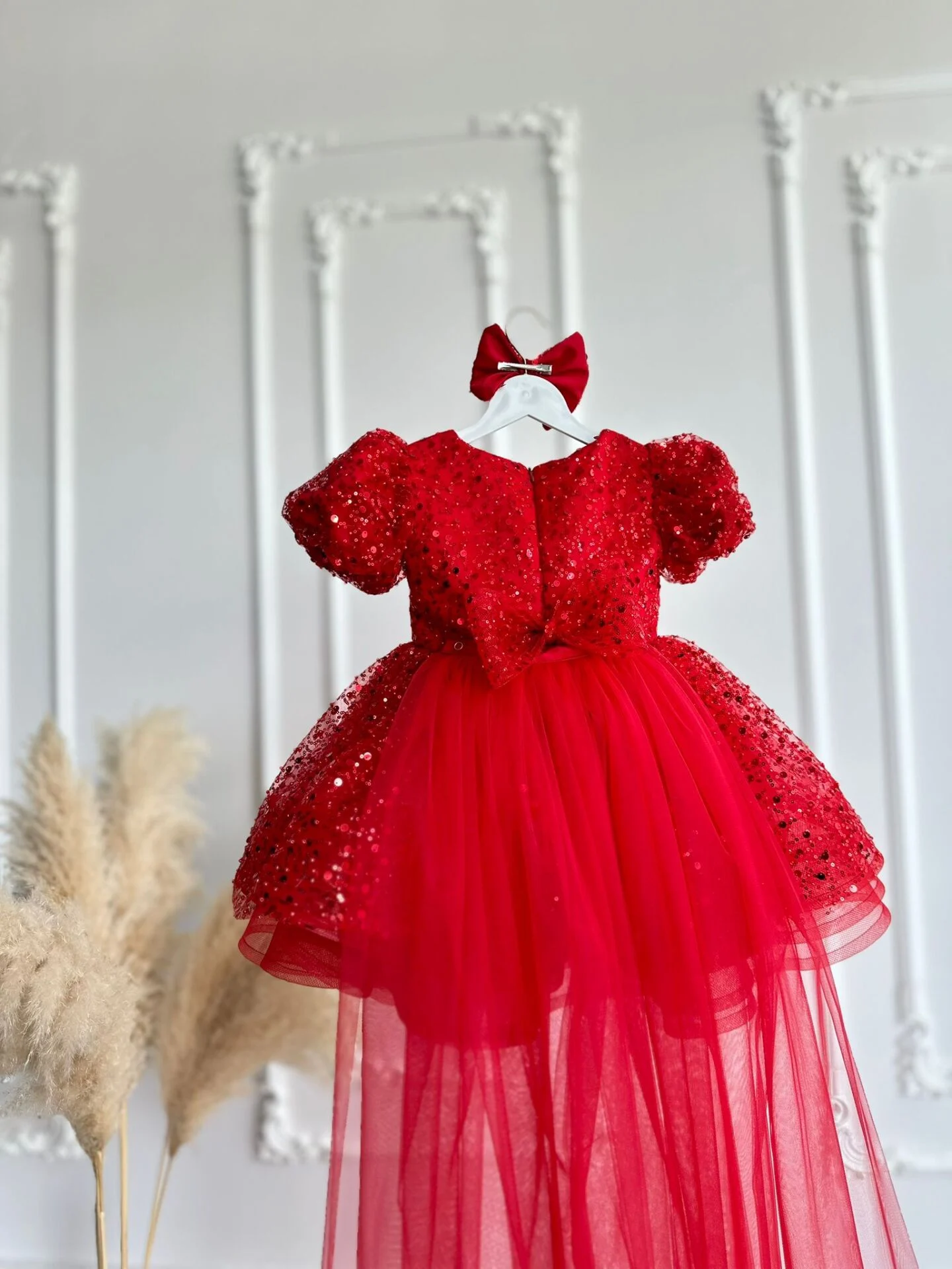 Kırmızı İnci Boncuklu Karpuz Kollu Kuyruklu Bebek, Çocuk Abiyesi