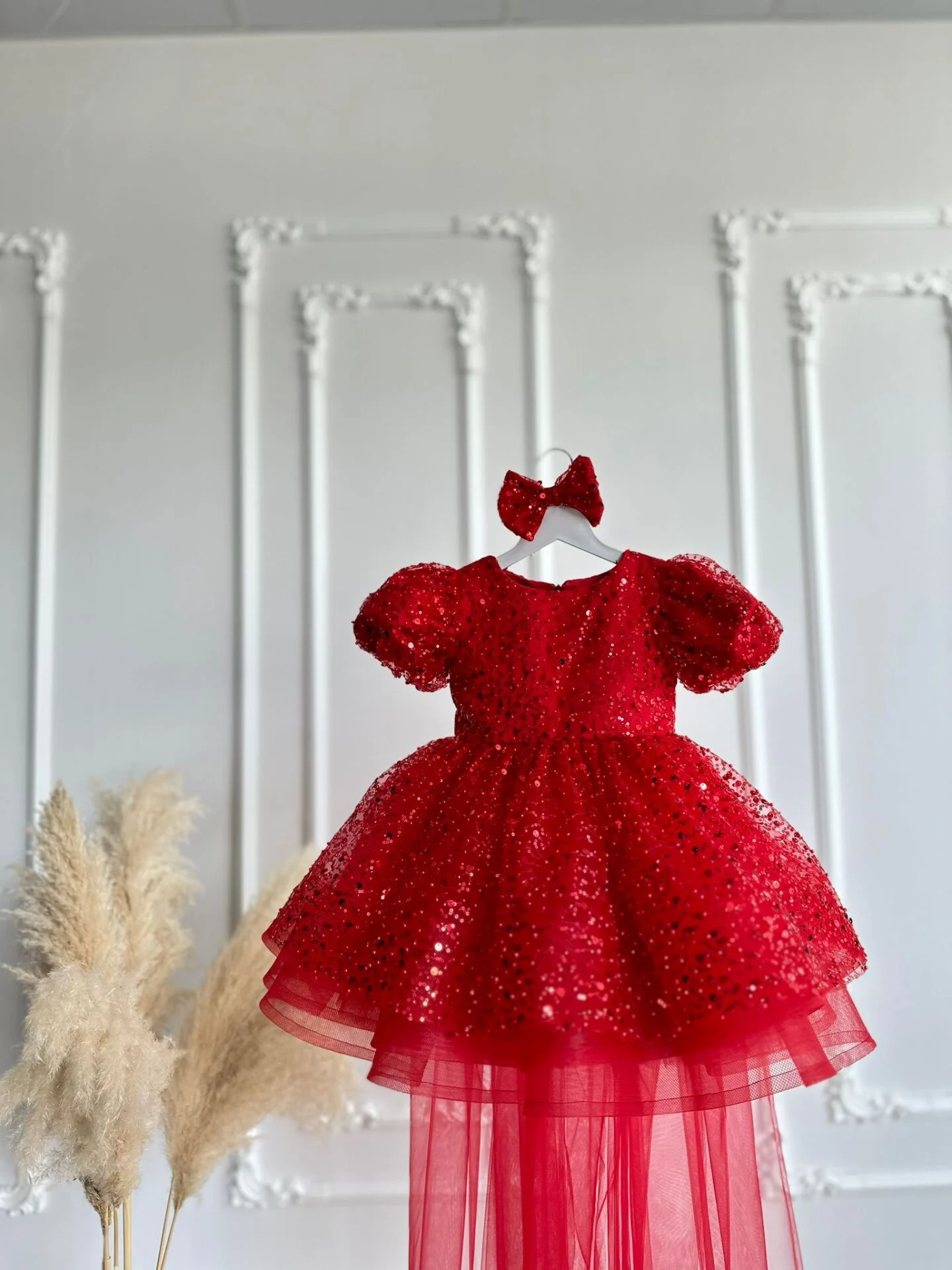 Kırmızı İnci Boncuklu Karpuz Kollu Kuyruklu Bebek, Çocuk Abiyesi