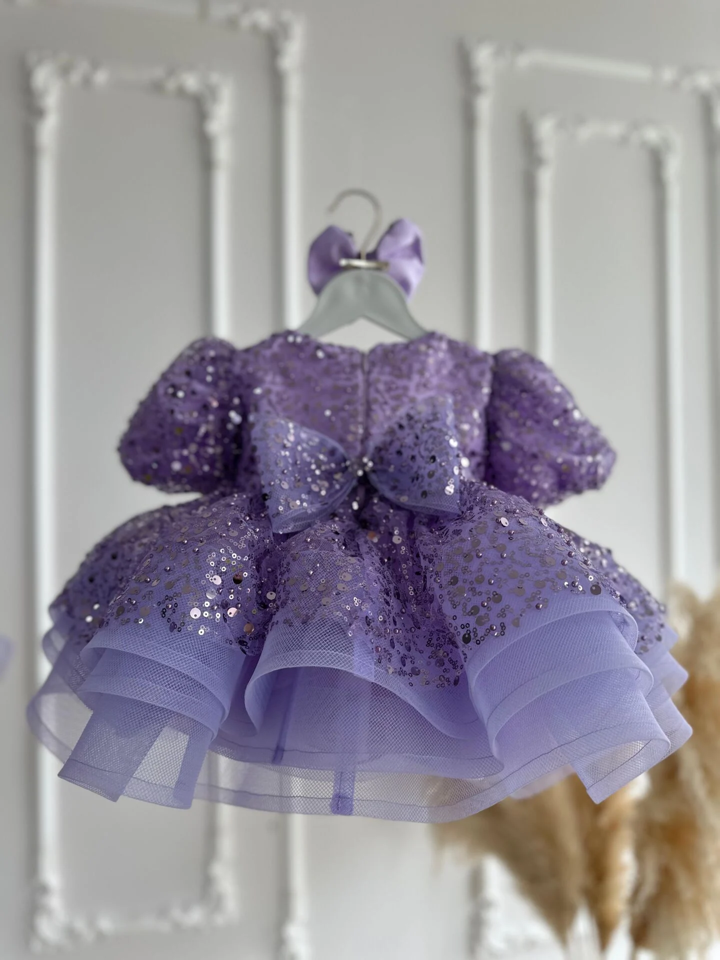 Menekşe Perisi Karpuz Kol Elbise Lila