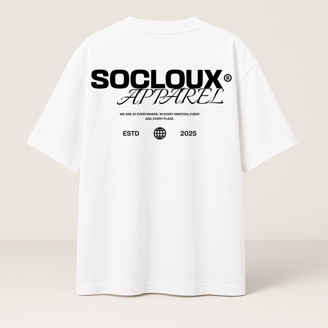 SOCLOUX APPAREL 2025 PREMIUM OVERSIZE T-SHIRT - BEYAZ