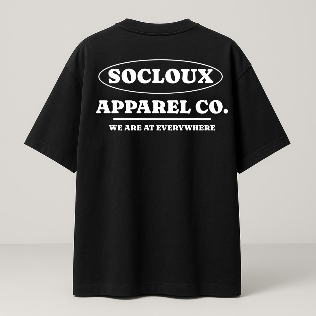 SOCLOUX CIRCLE PREMIUM OVERSIZE T-SHIRT - SİYAH