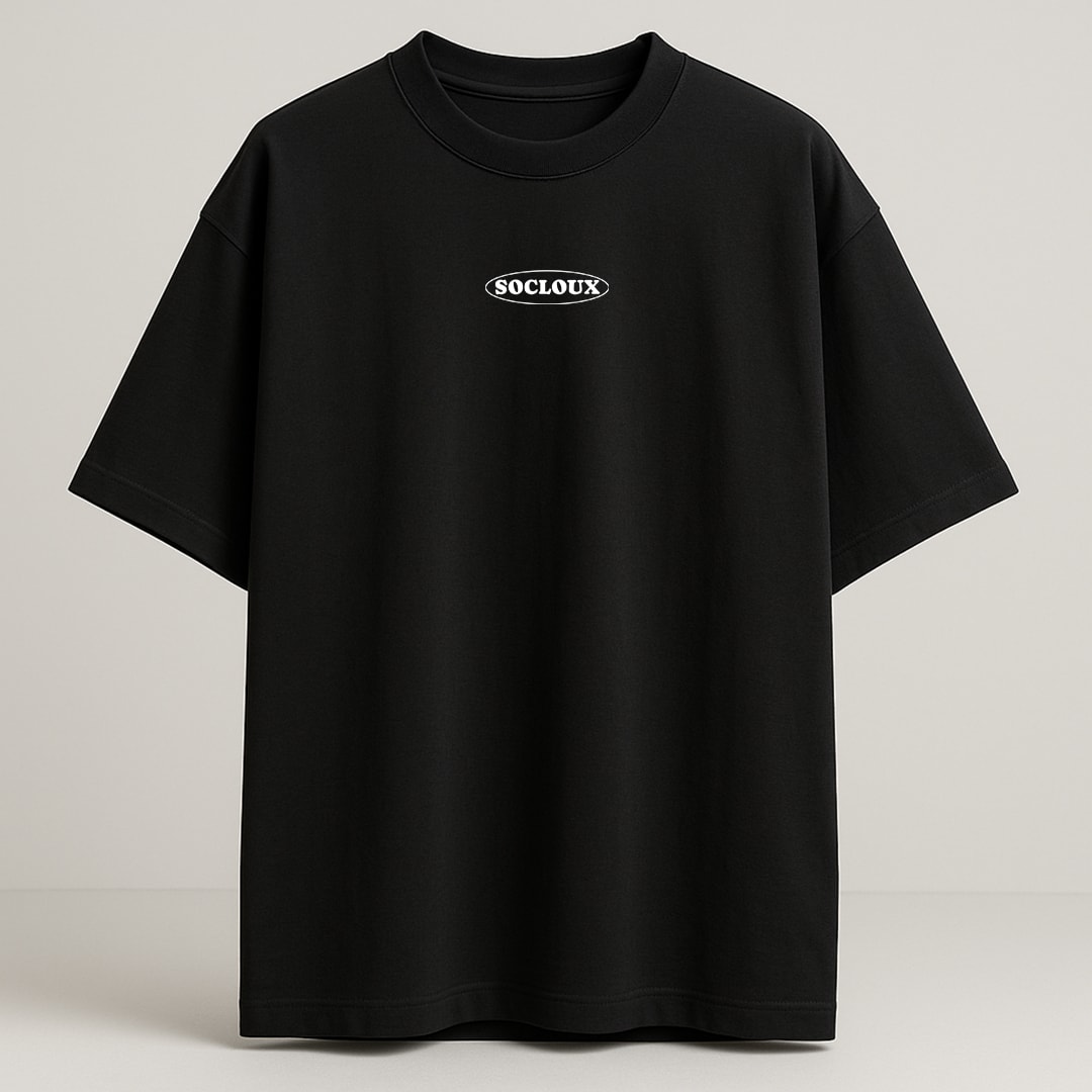 SOCLOUX CIRCLE PREMIUM OVERSIZE T-SHIRT - SİYAH
