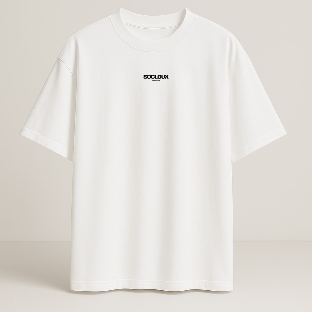 SOCLOUX APPAREL 2025 PREMIUM OVERSIZE T-SHIRT - BEYAZ